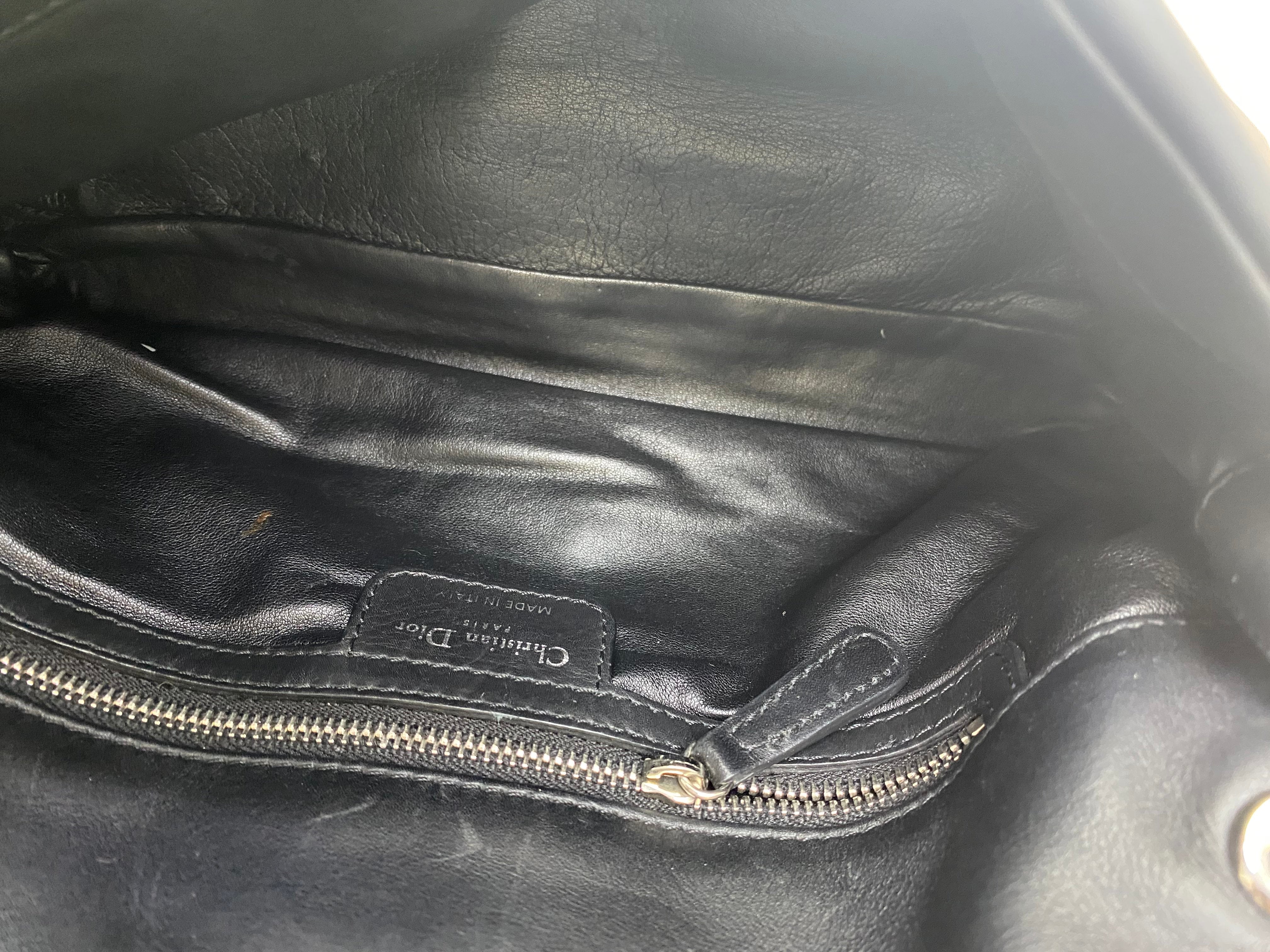 Christian Dior Black Demilune Shoulder Bag