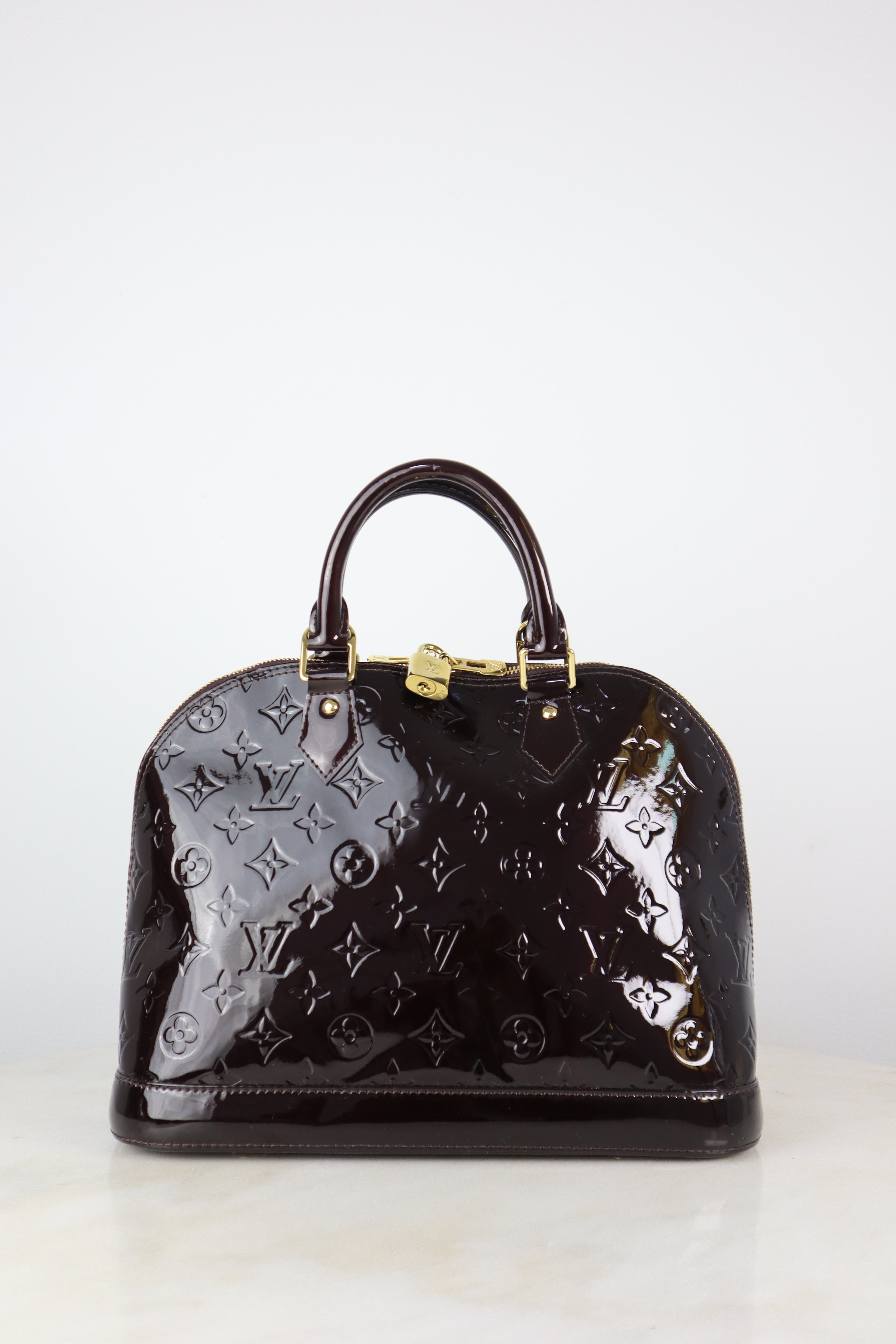 Louis Vuitton Black Vernis Alma Tote Bag