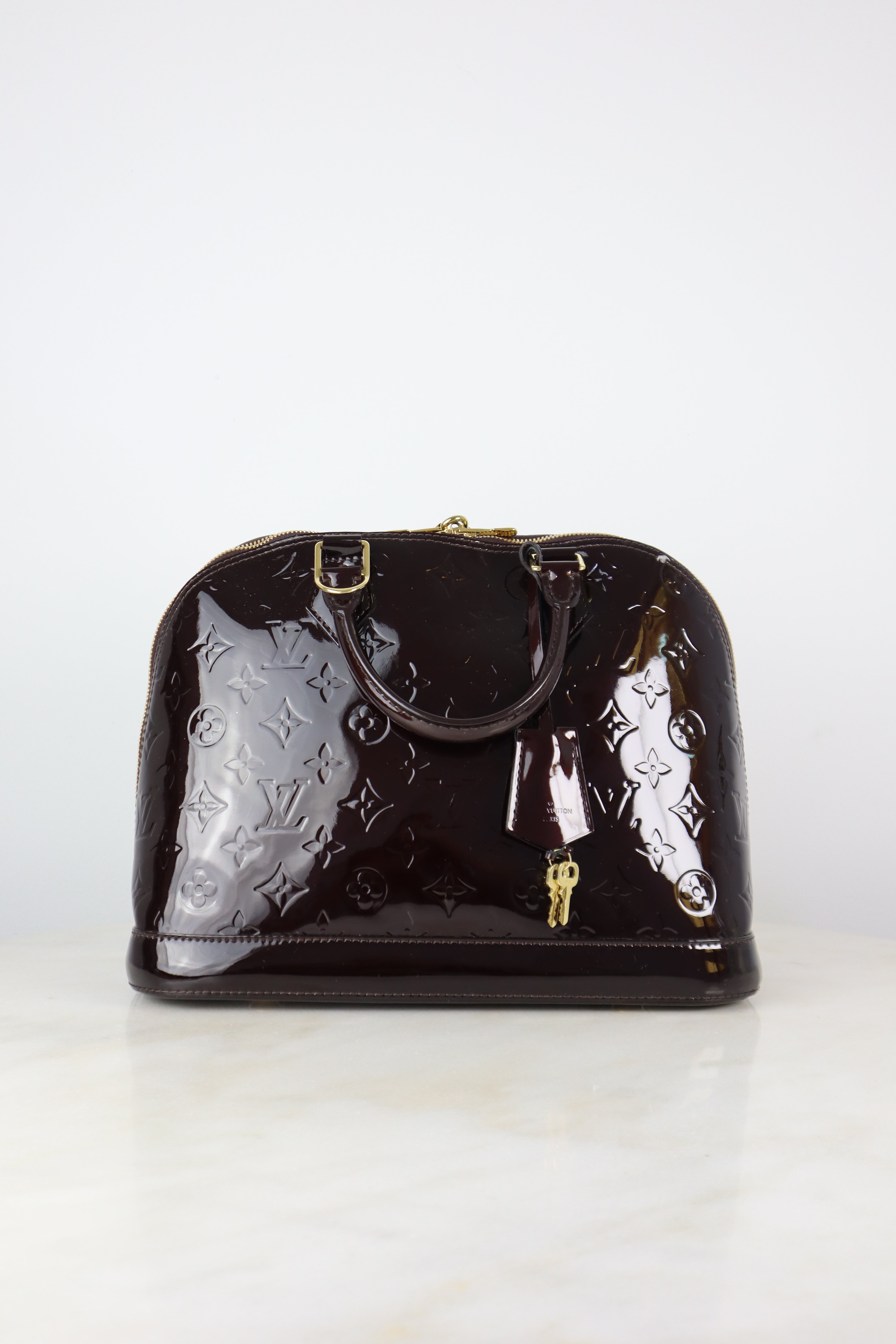 Louis Vuitton Black Vernis Alma Tote Bag