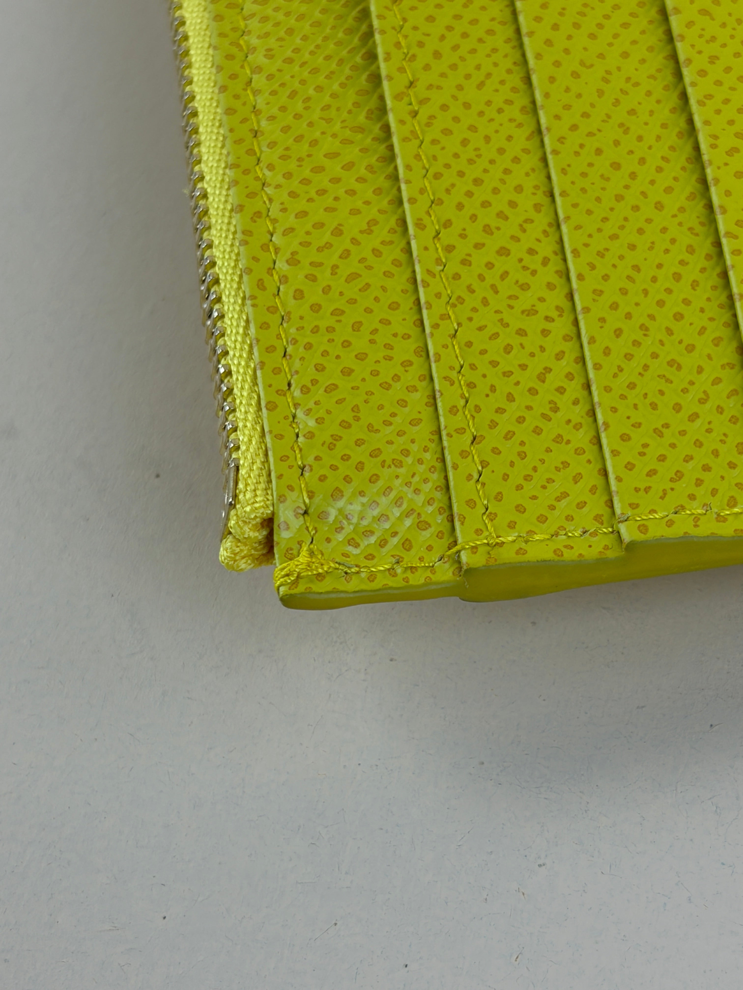 Dolce & Gabbana Yellow Dauphine Zip Card Holder