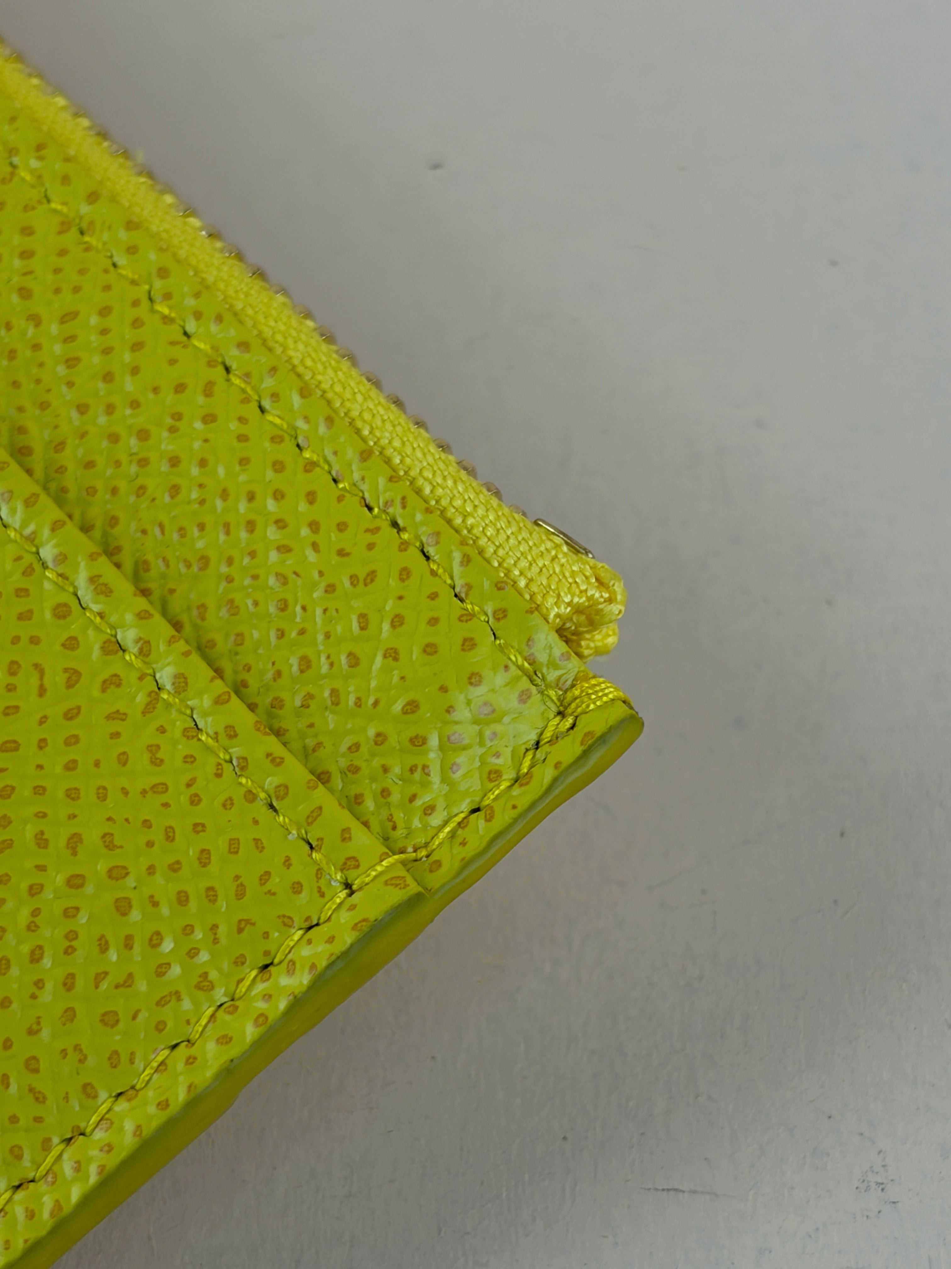 Dolce & Gabbana Yellow Dauphine Zip Card Holder