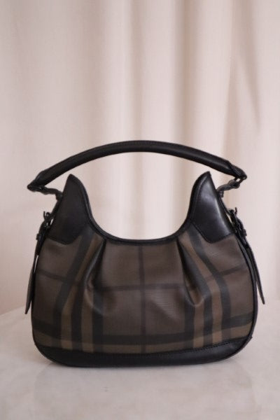 Burberry Black Smoked Check Brooklyn Hobo Trench Bag-handbag-Burberry-The Closet Egypt