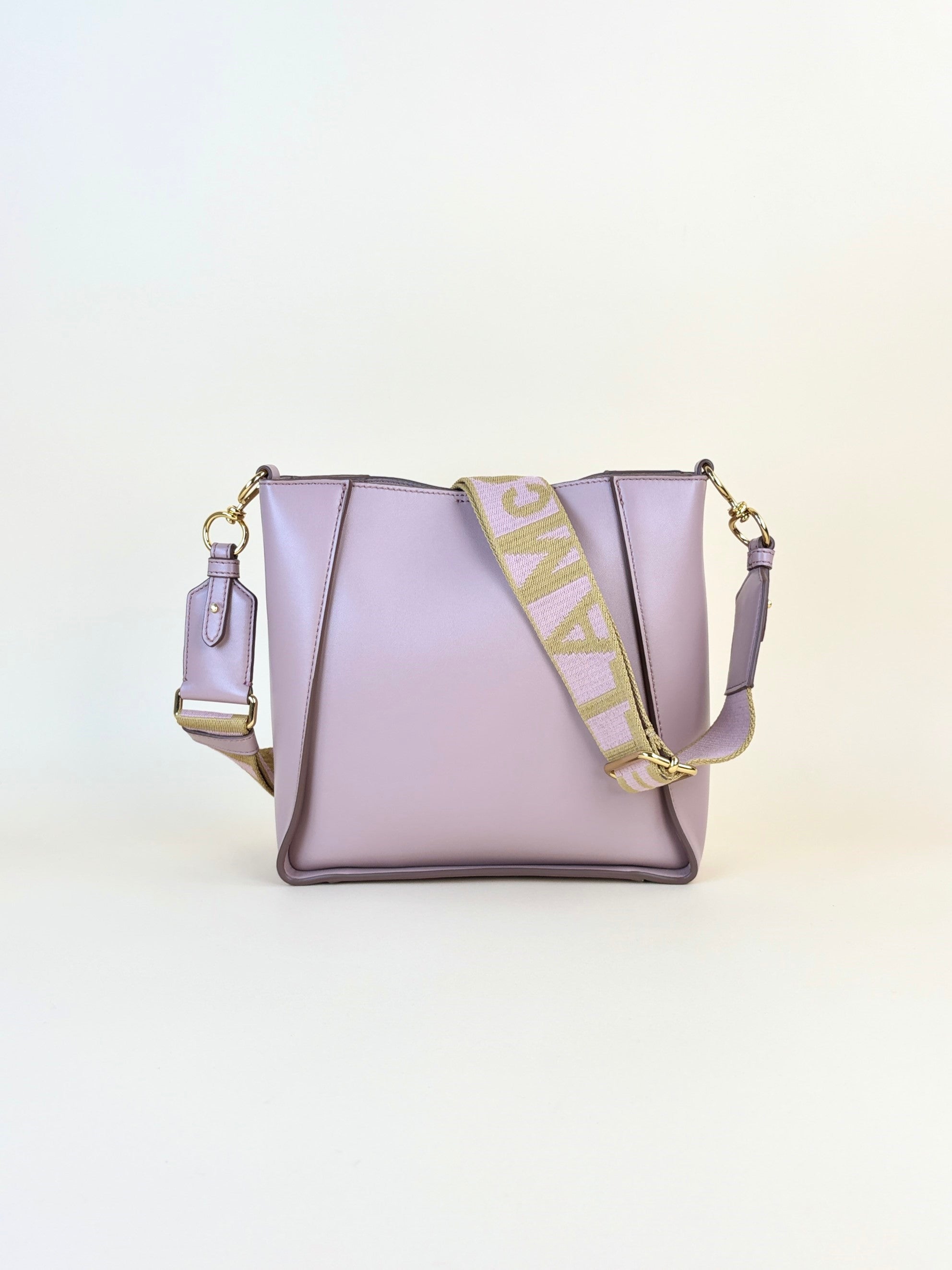 Stella Mccartney Powder Pink Nappa Logo Square Crossbody Bag