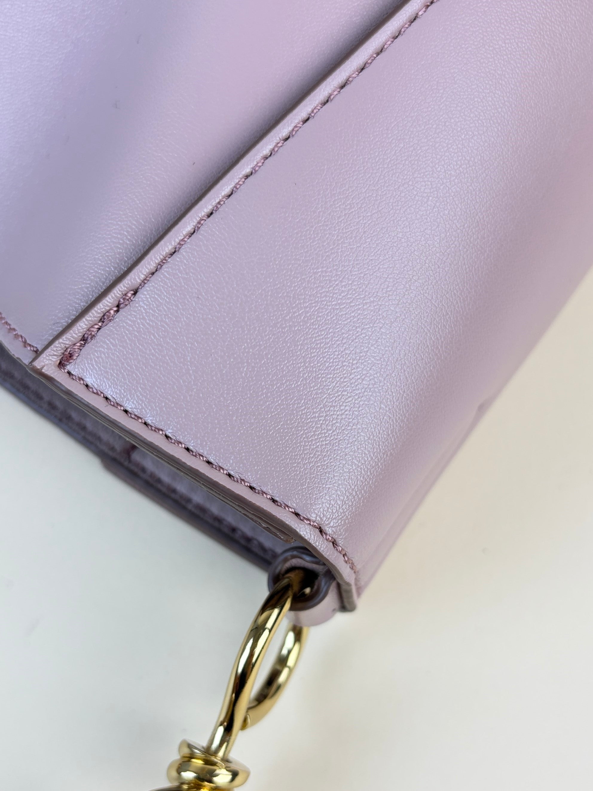 Stella Mccartney Powder Pink Nappa Logo Square Crossbody Bag