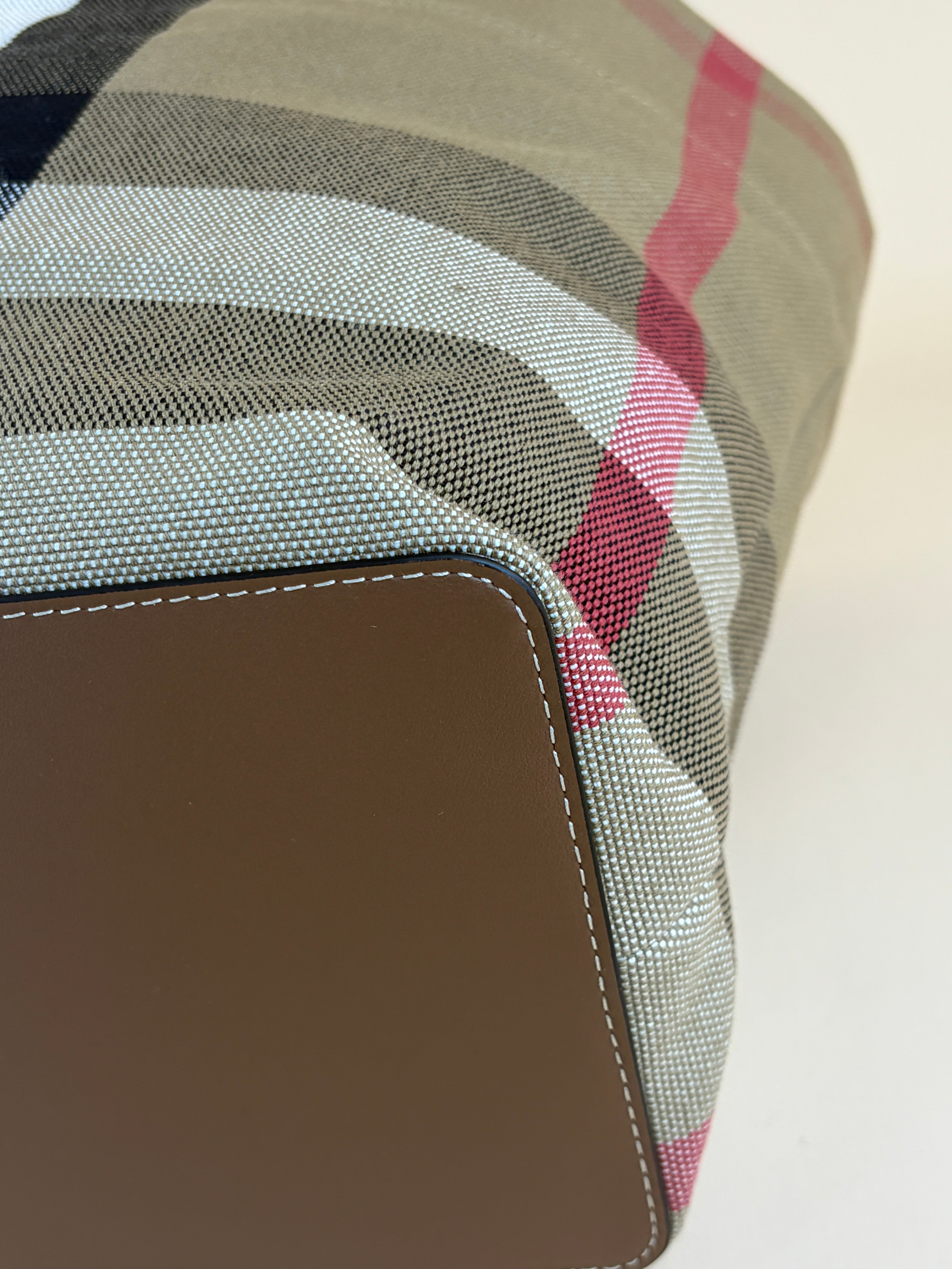 Burberry Brown Giant Check Medium London Tote Bag