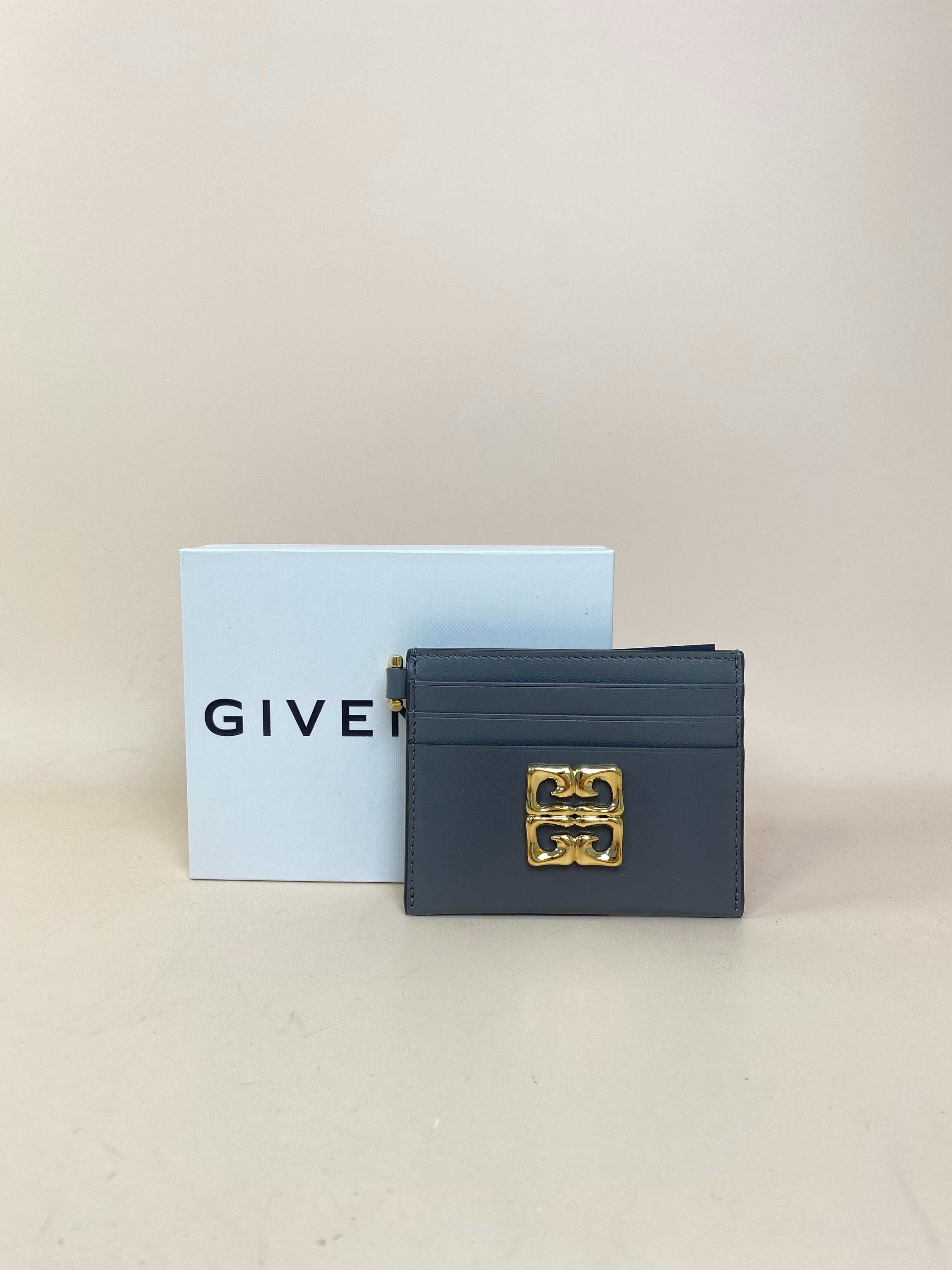 Givenchy Grey 4G Liquid Card Holder