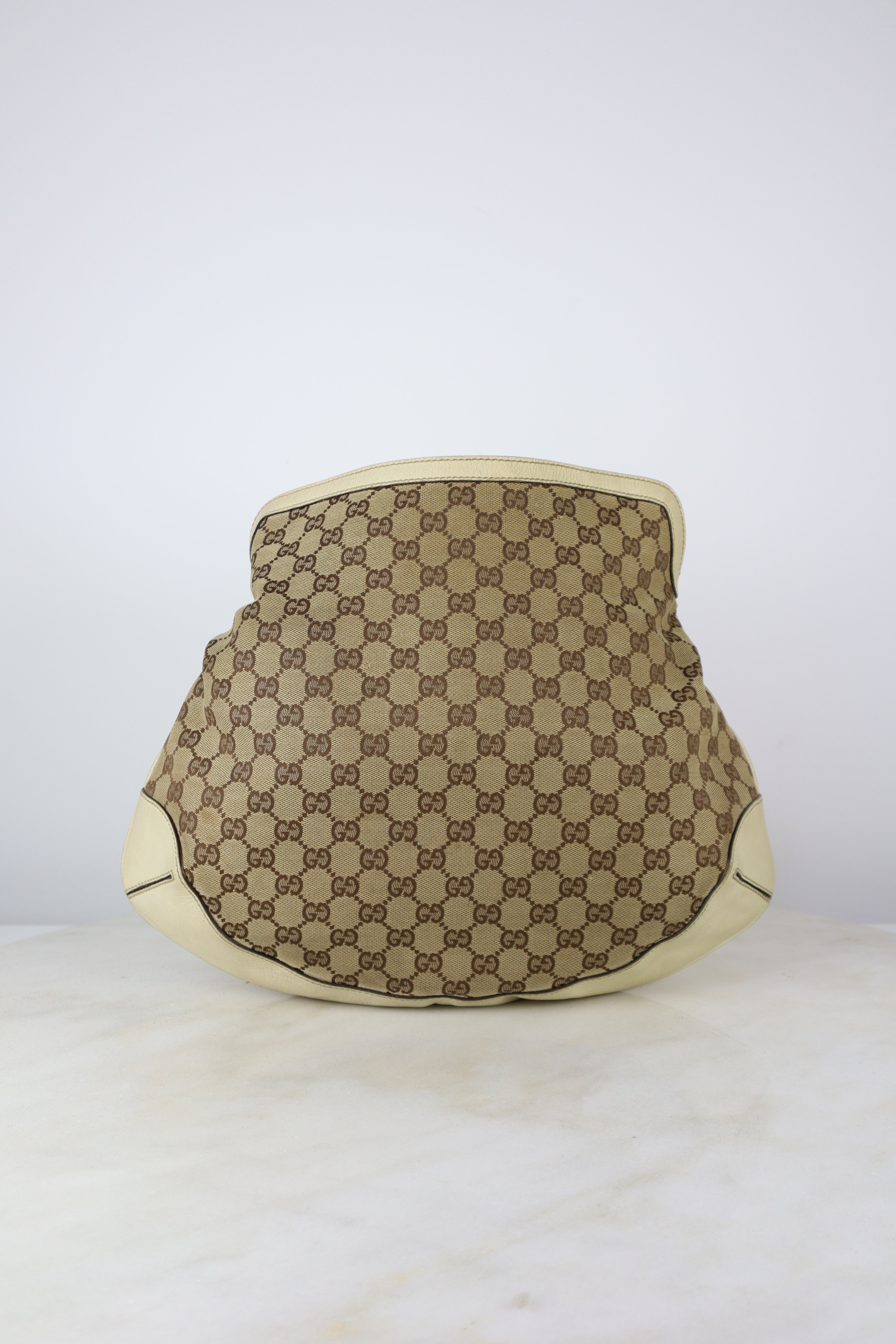 Gucci Bicolor GG Medium Peggy Bamboo Shoulder Bag