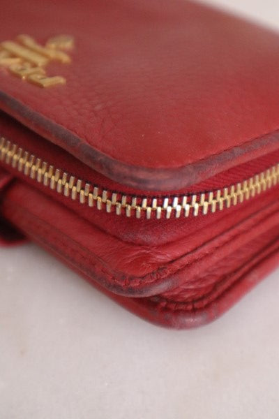 Prada Red Small Wallet-wallet-Prada-The Closet Egypt