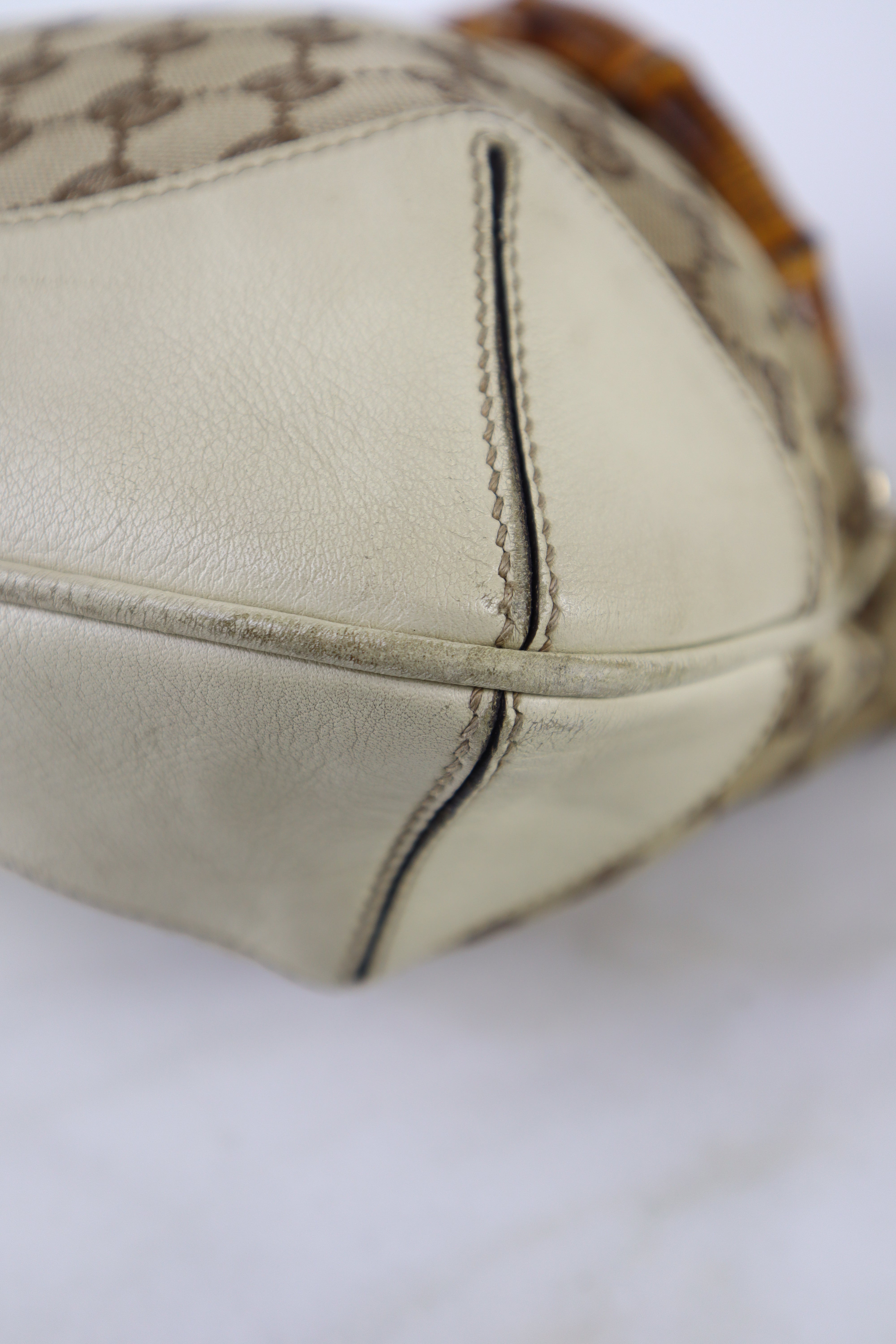 Gucci Bicolor GG Medium Peggy Bamboo Shoulder Bag