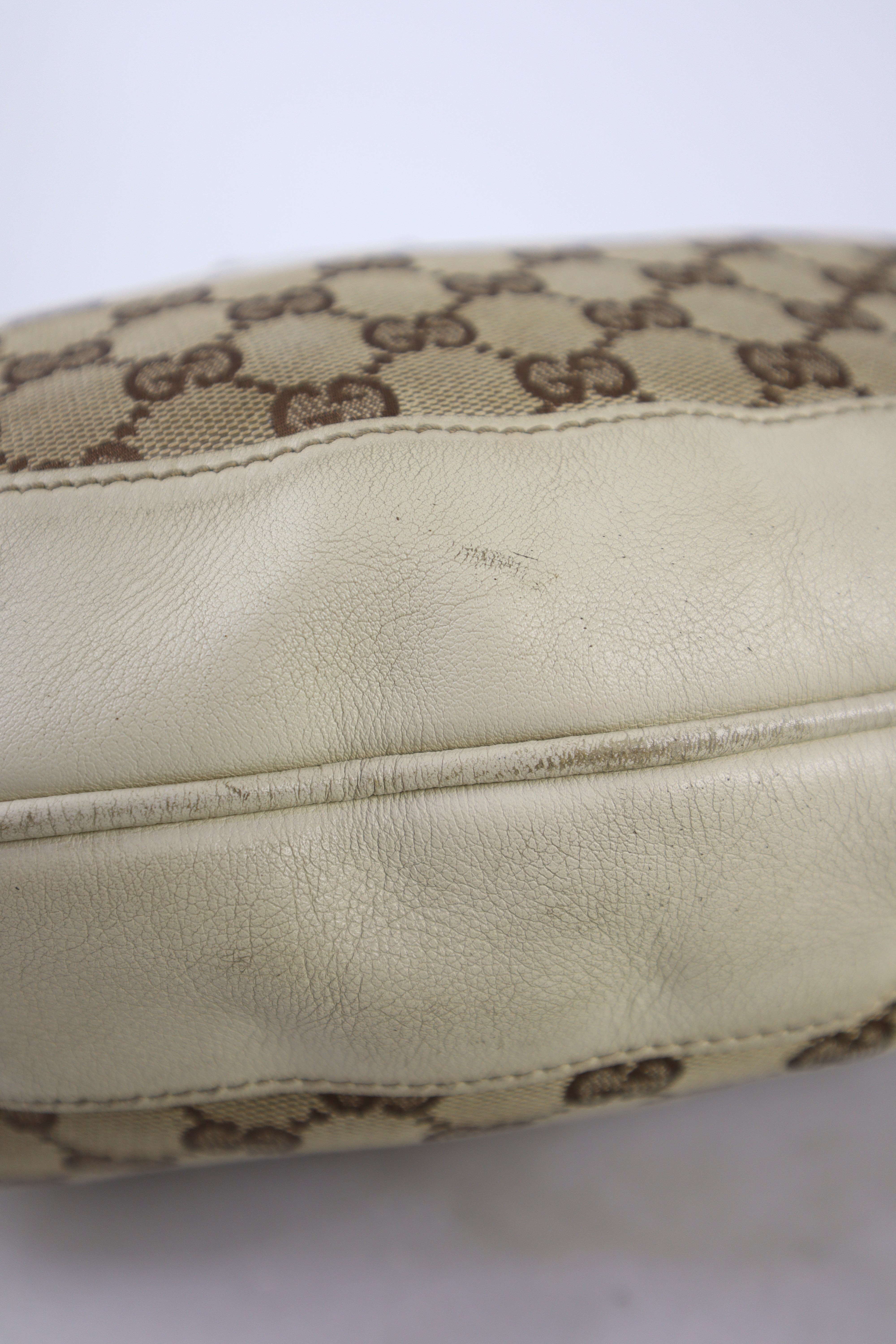 Gucci Bicolor GG Medium Peggy Bamboo Shoulder Bag