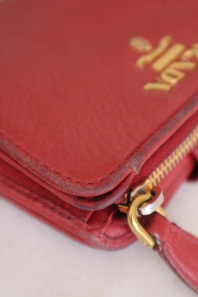 Prada Red Small Wallet-wallet-Prada-The Closet Egypt