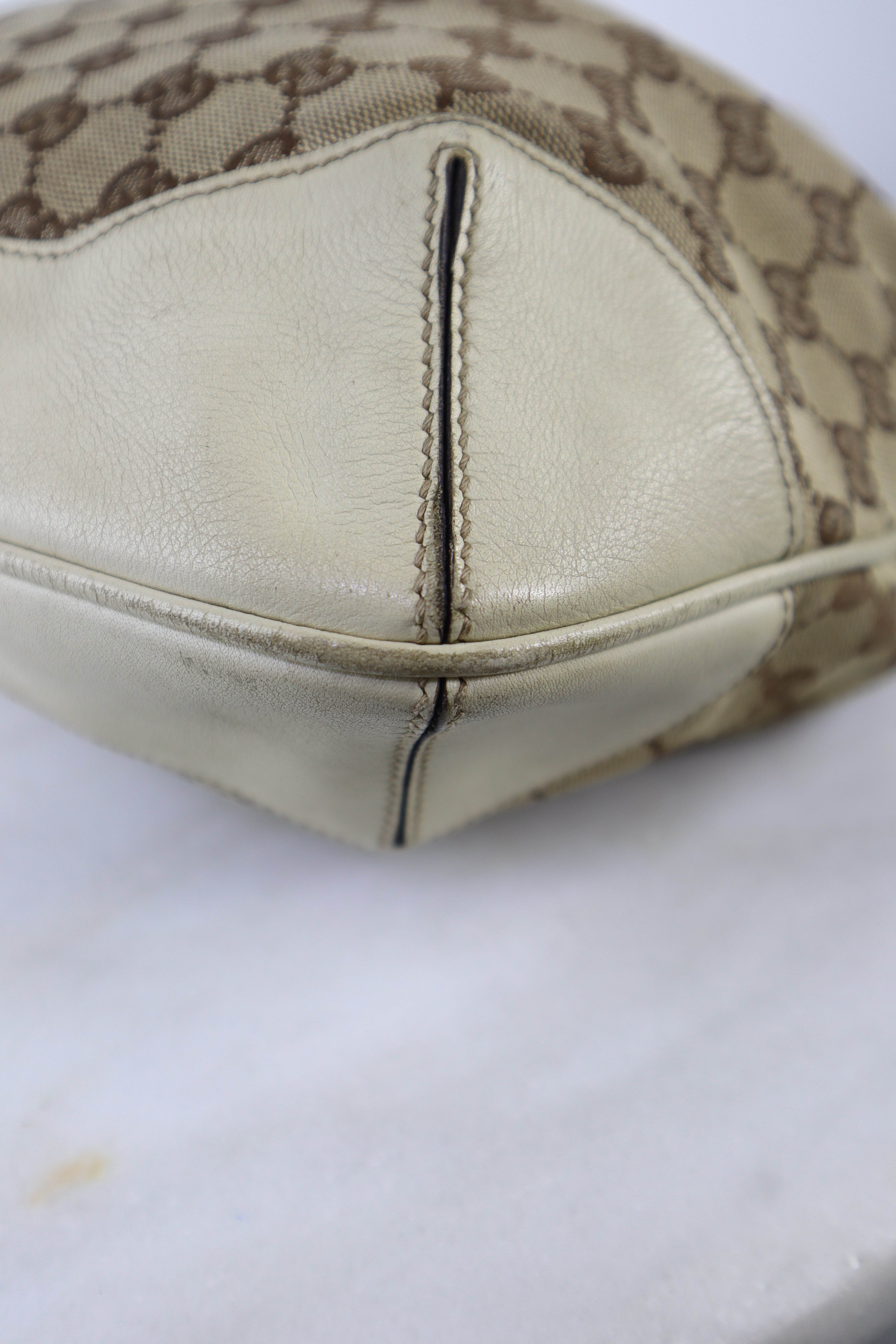 Gucci Bicolor GG Medium Peggy Bamboo Shoulder Bag