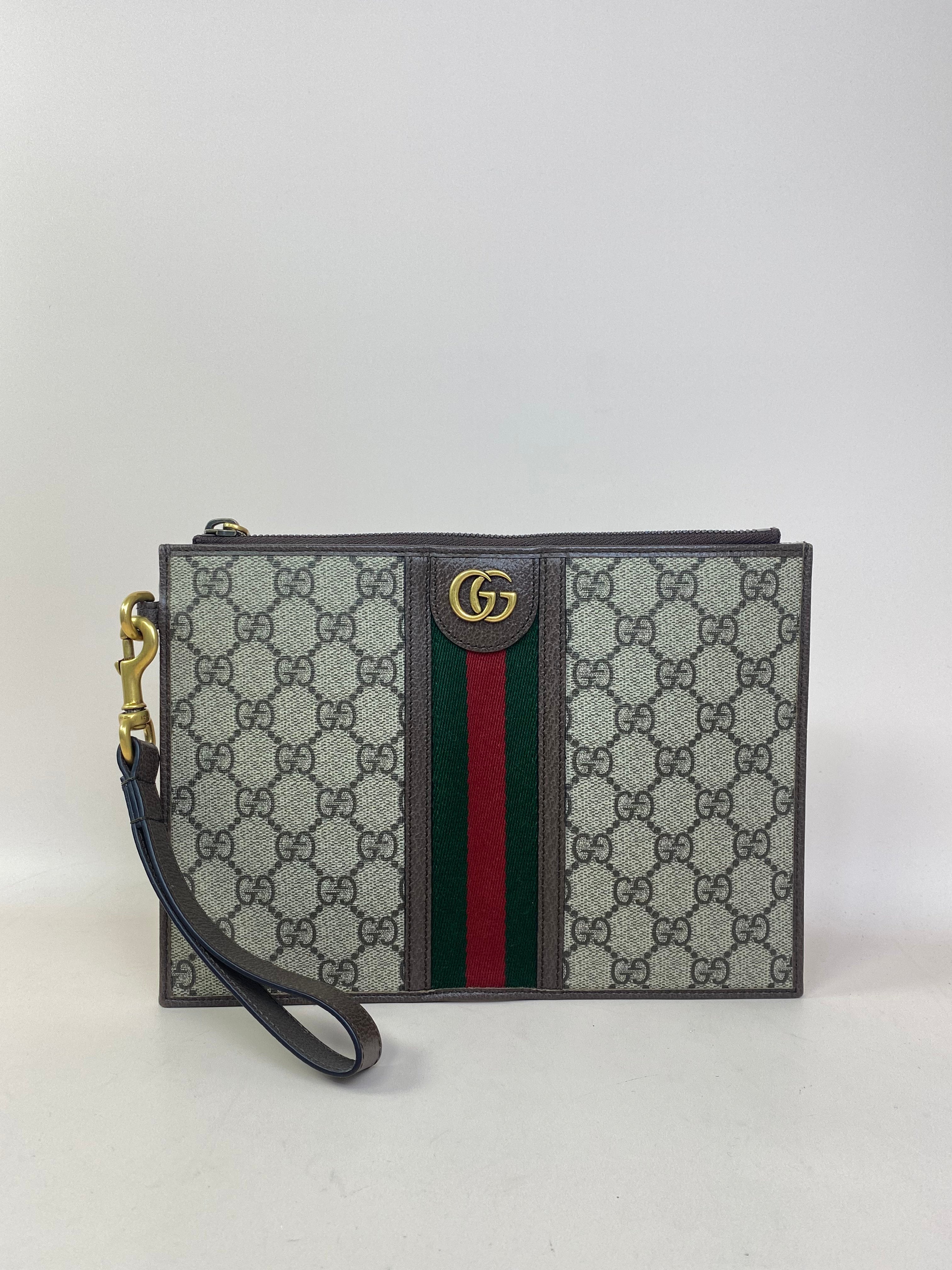 Gucci Ebony GG Supreme Ophidia Clutch