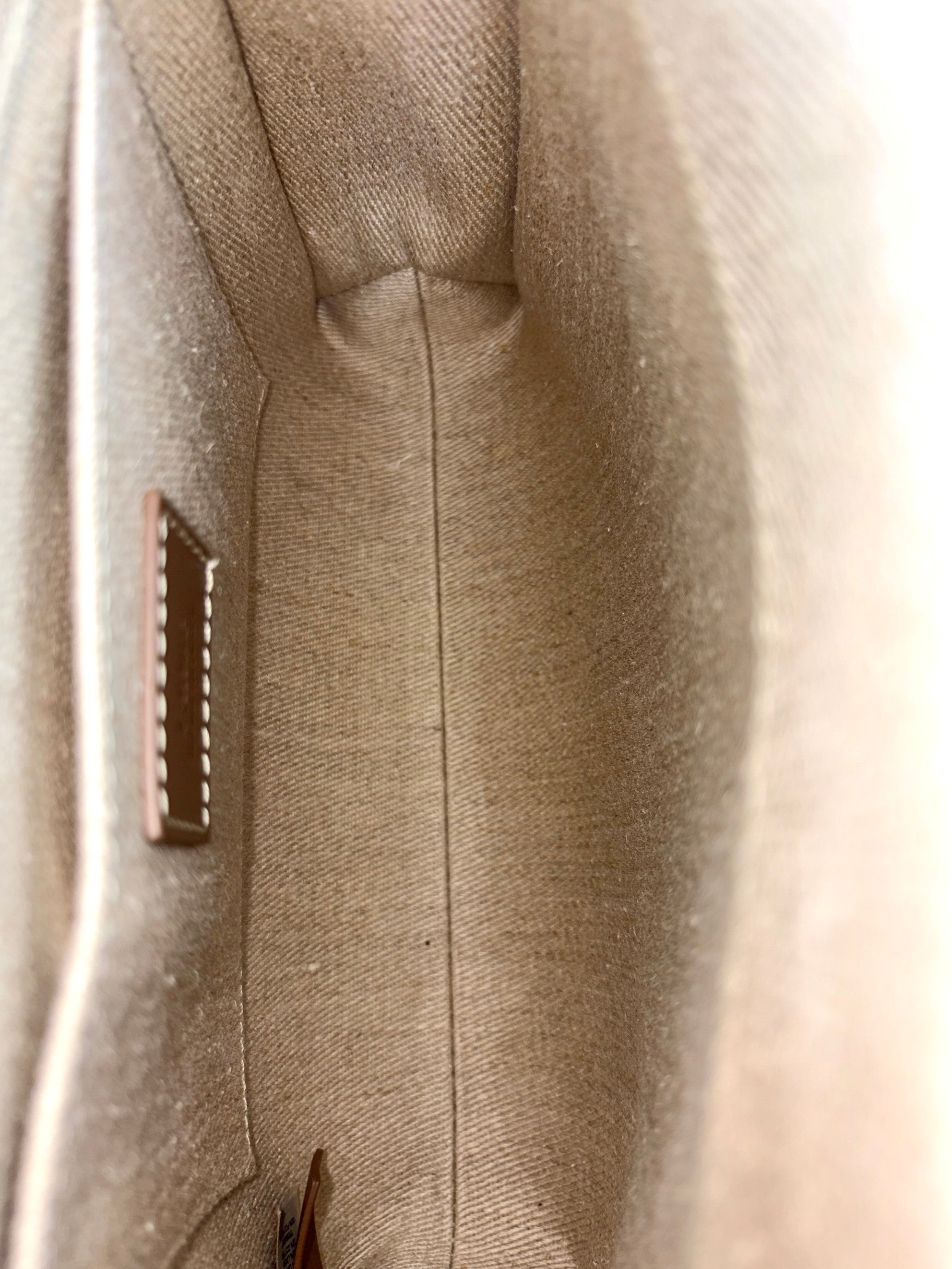 Chloe Brown Linen Small Woody Tote Bag W/ Strap