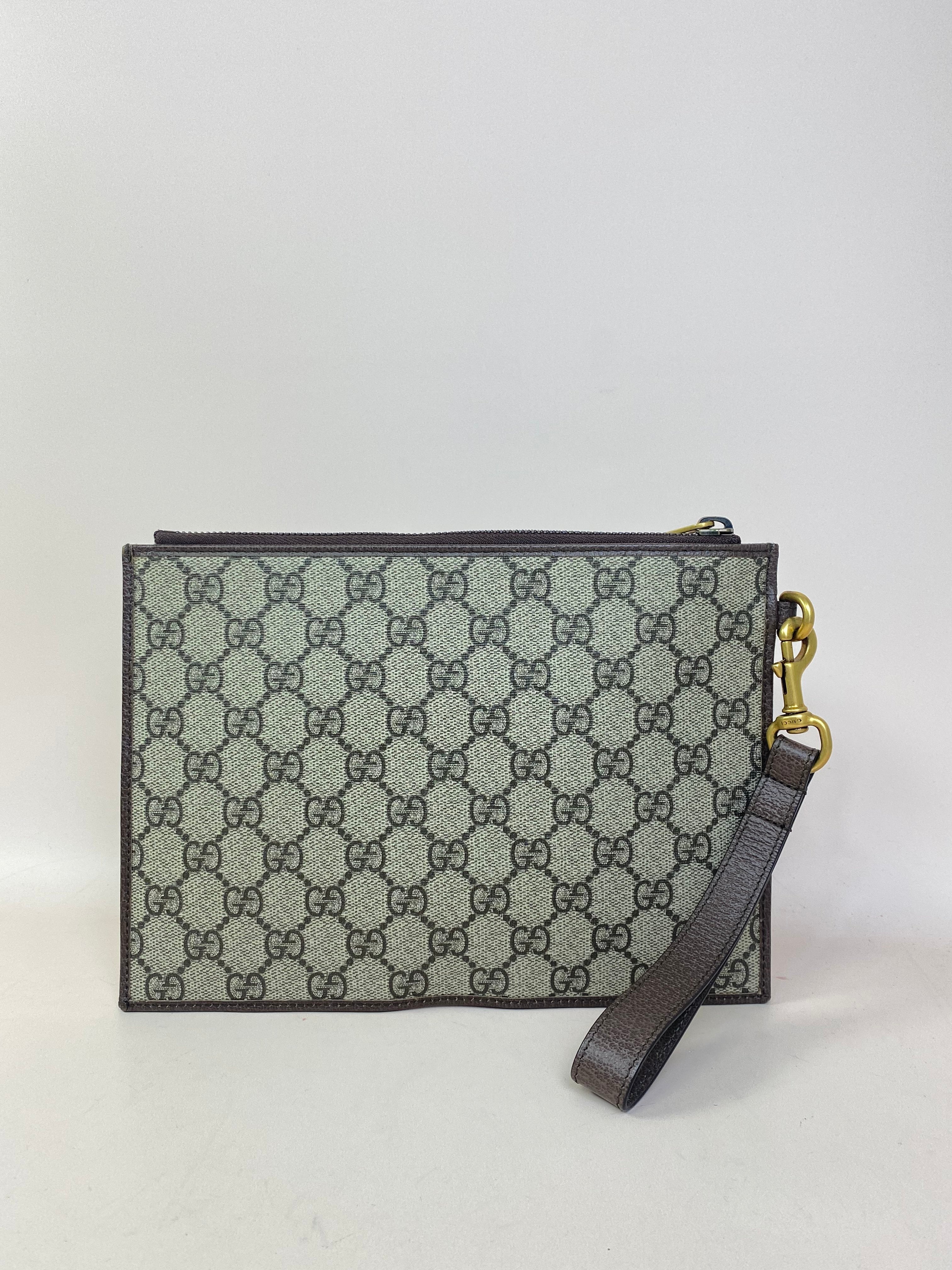 Gucci Ebony GG Supreme Ophidia Clutch