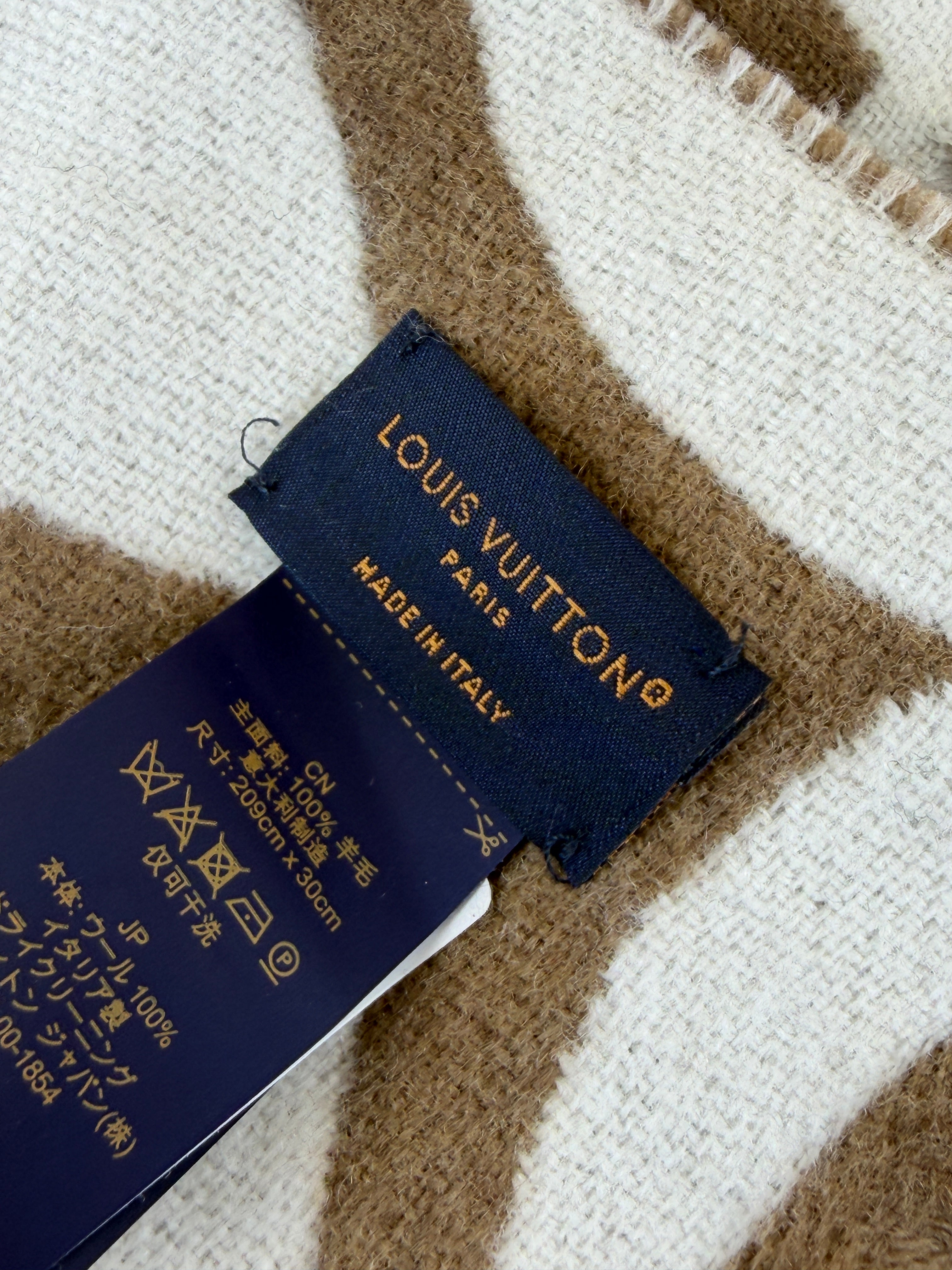 Louis Vuitton Marron Clair Medallion Wool Scarf