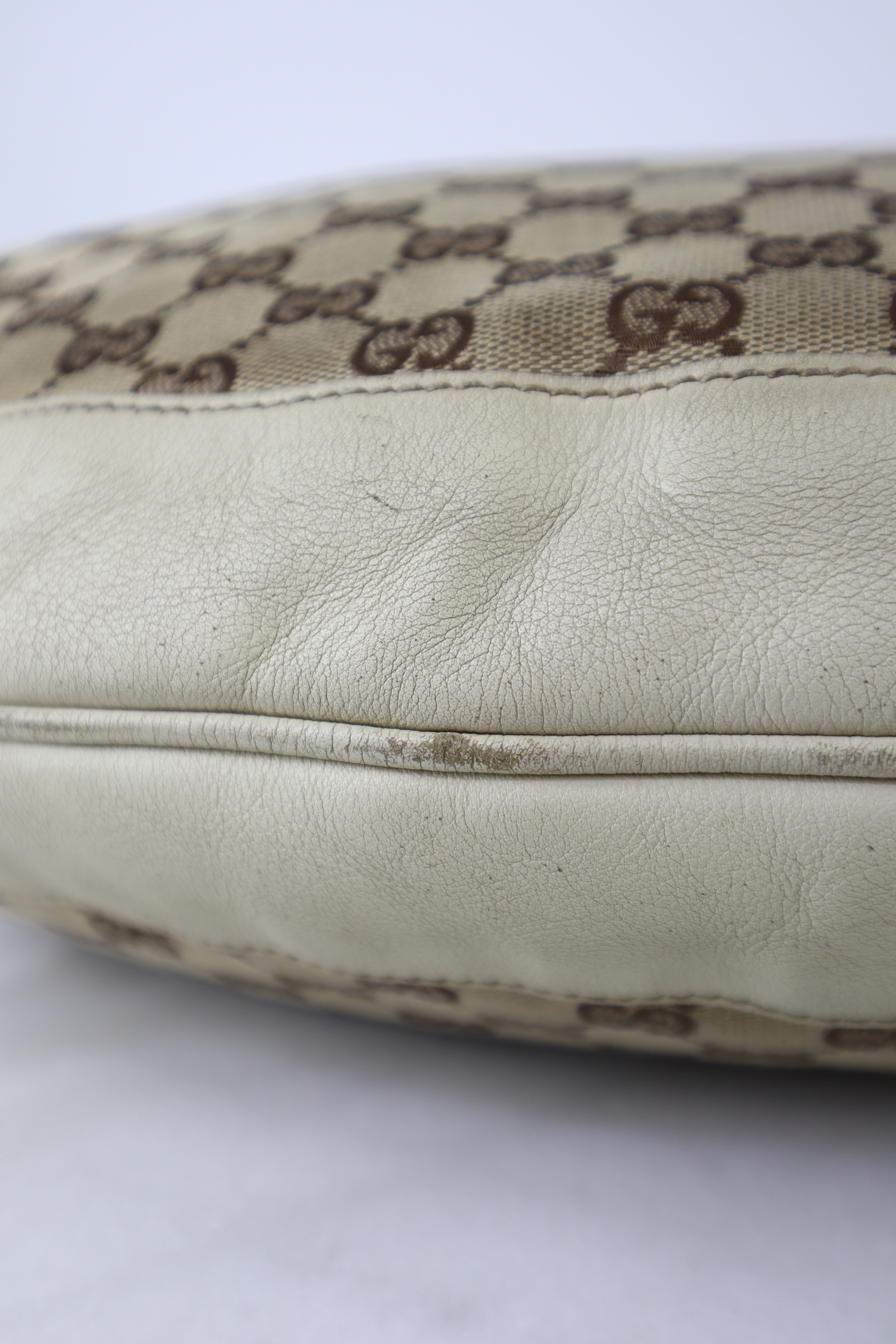 Gucci Bicolor GG Medium Peggy Bamboo Shoulder Bag