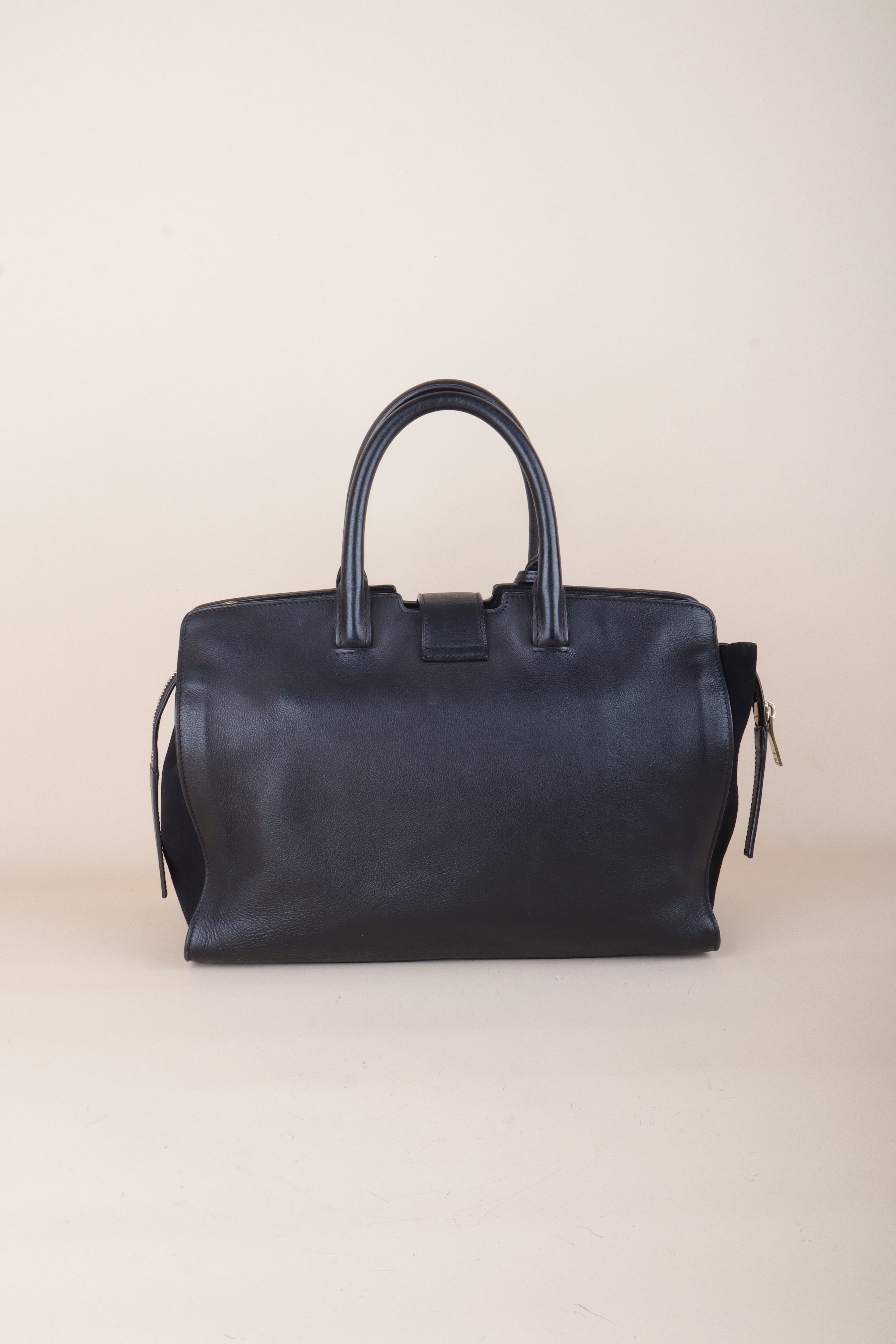 YSL Black Downtown Cabas Small Top Handle Bag