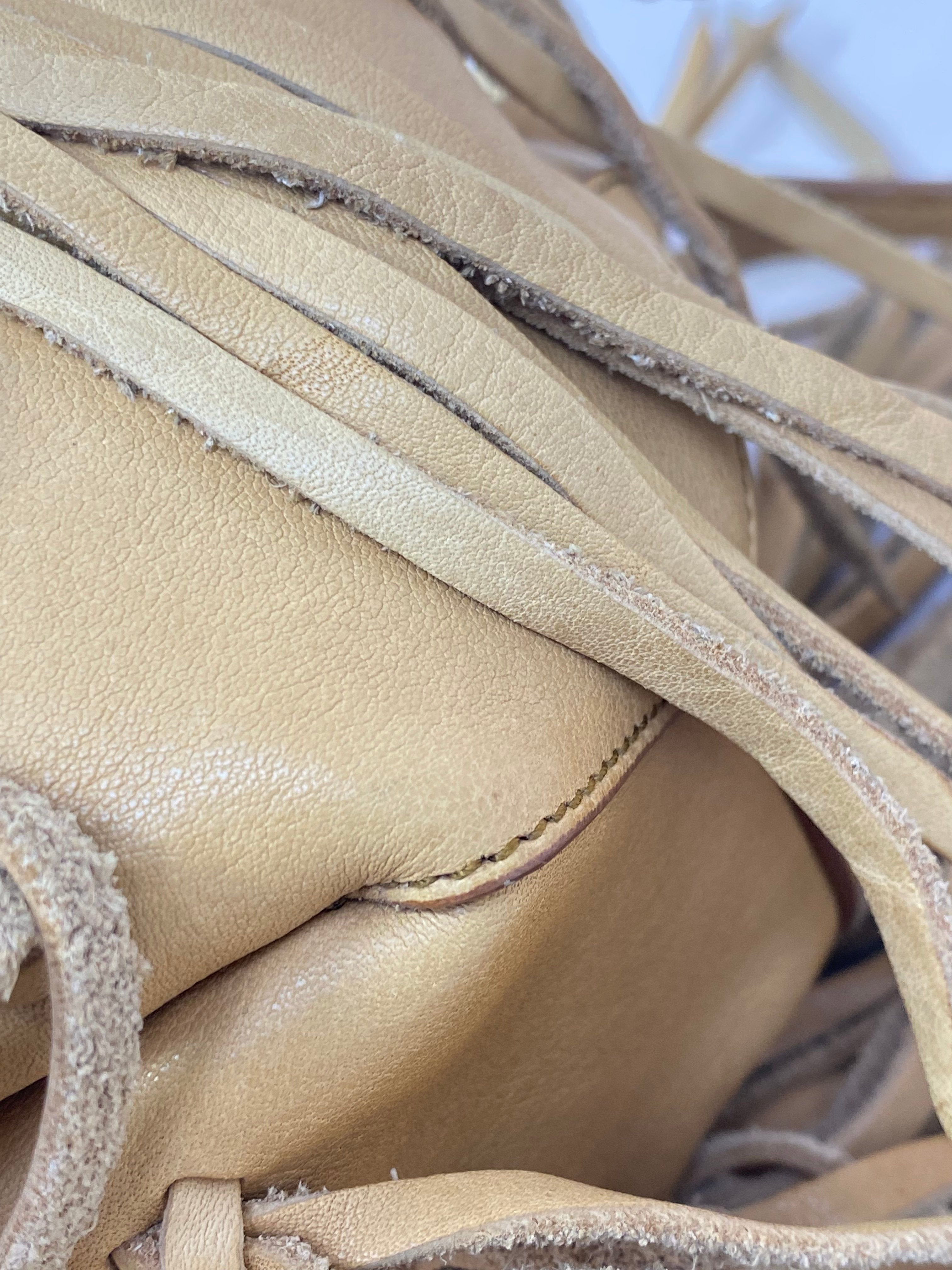YSL Camel Monogram Mini Bourse Bucket Crossbody Bag