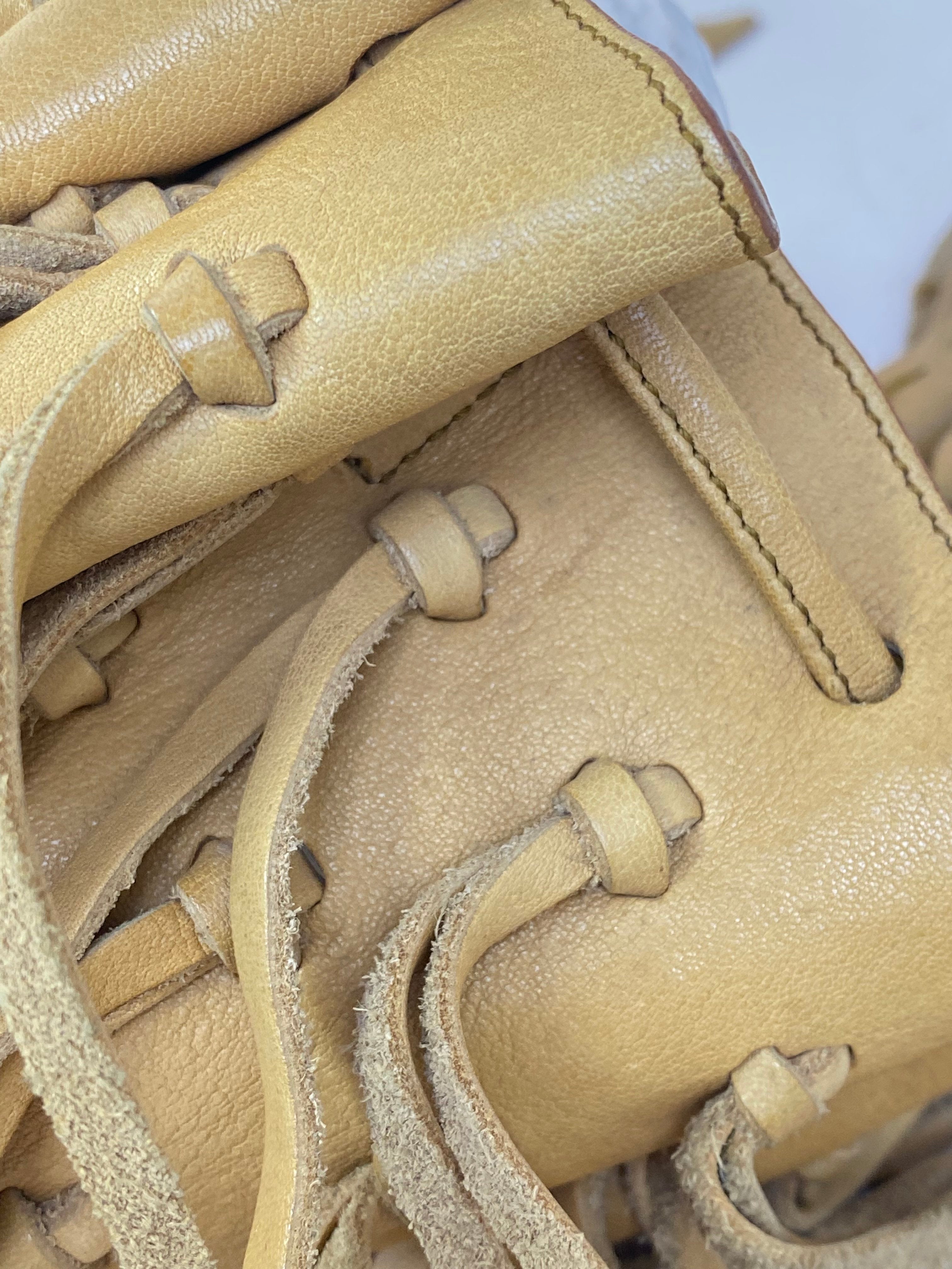 YSL Camel Monogram Mini Bourse Bucket Crossbody Bag