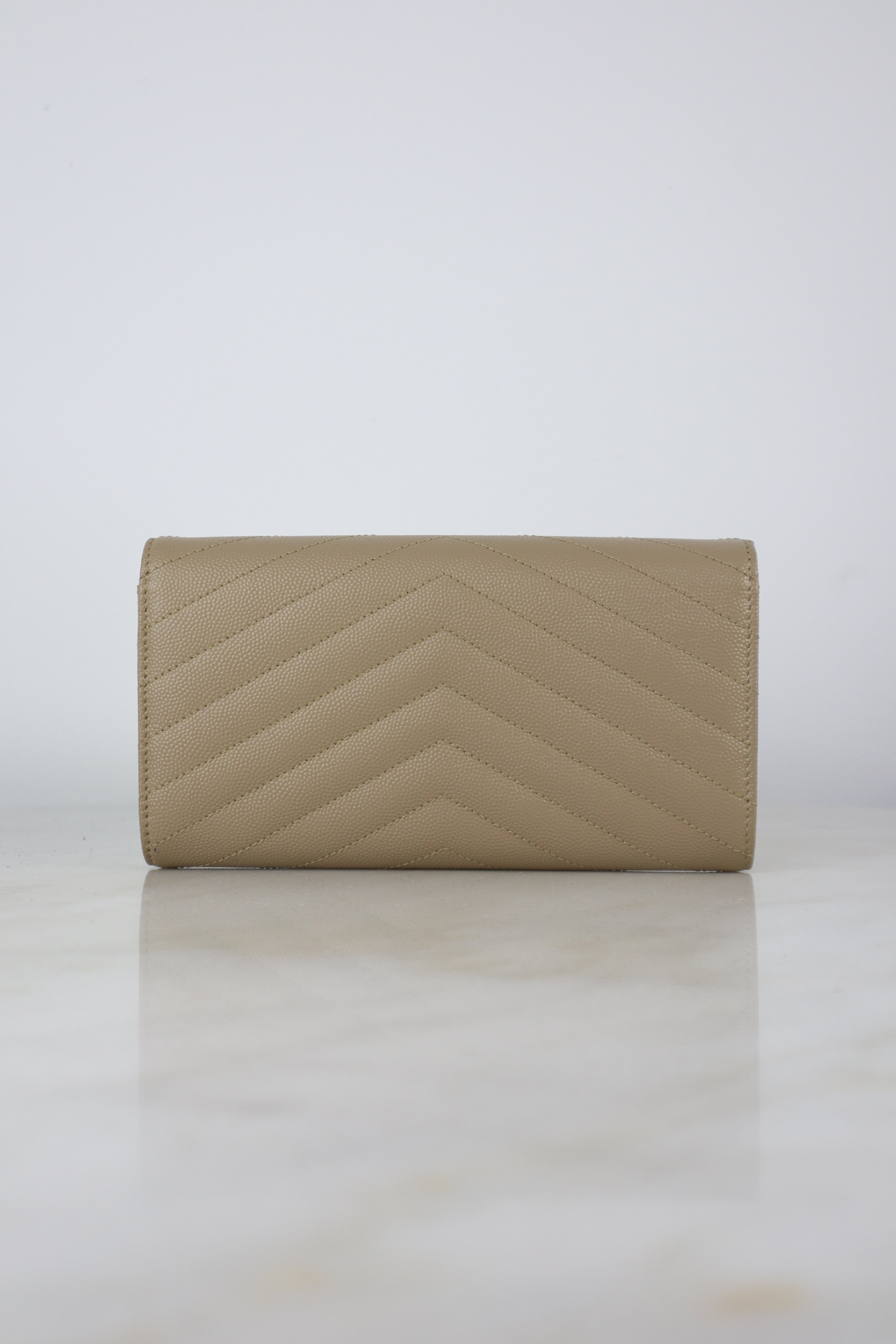 YSL Beige Cassandra Long Wallet