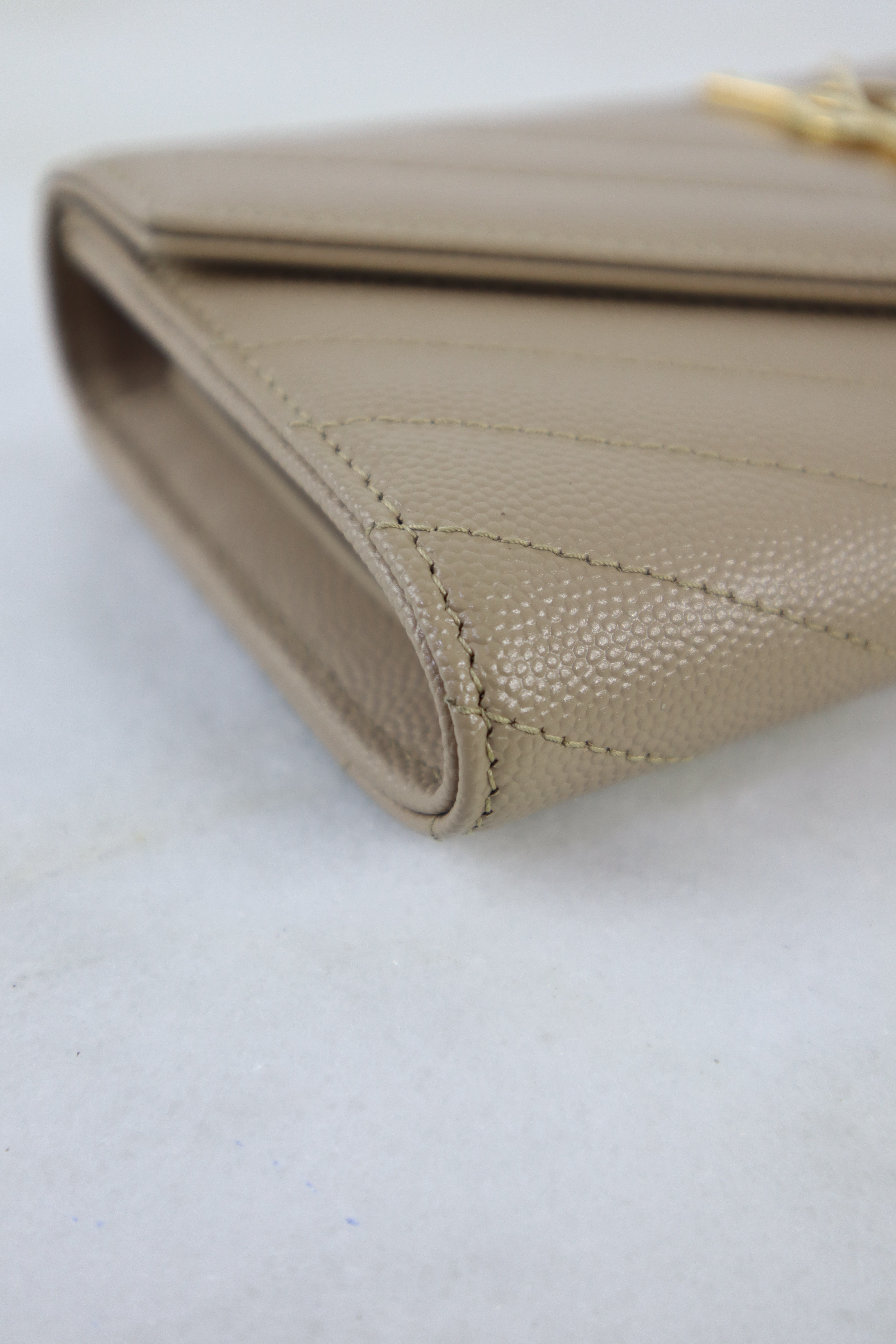 YSL Beige Cassandra Long Wallet