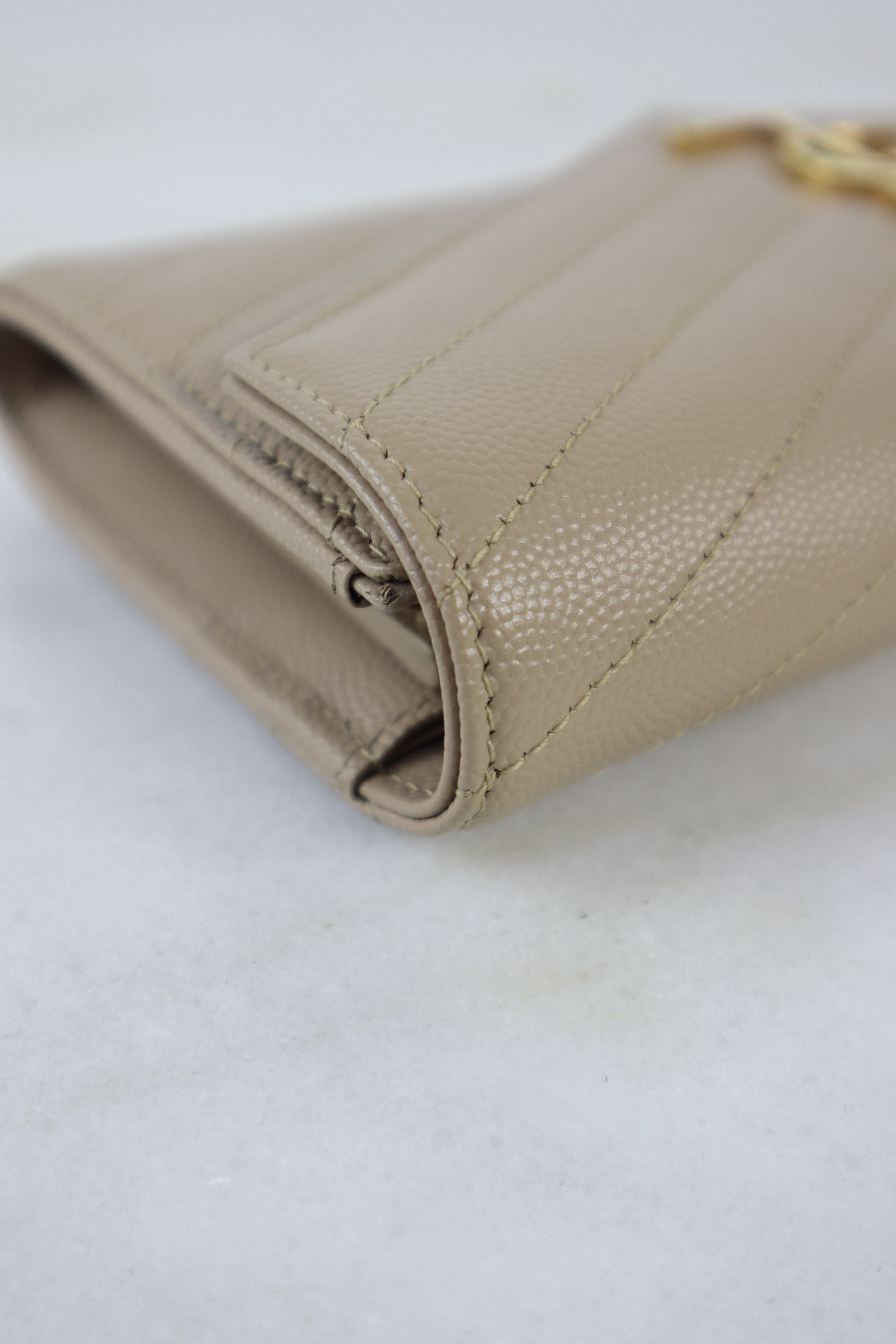 YSL Beige Cassandra Long Wallet