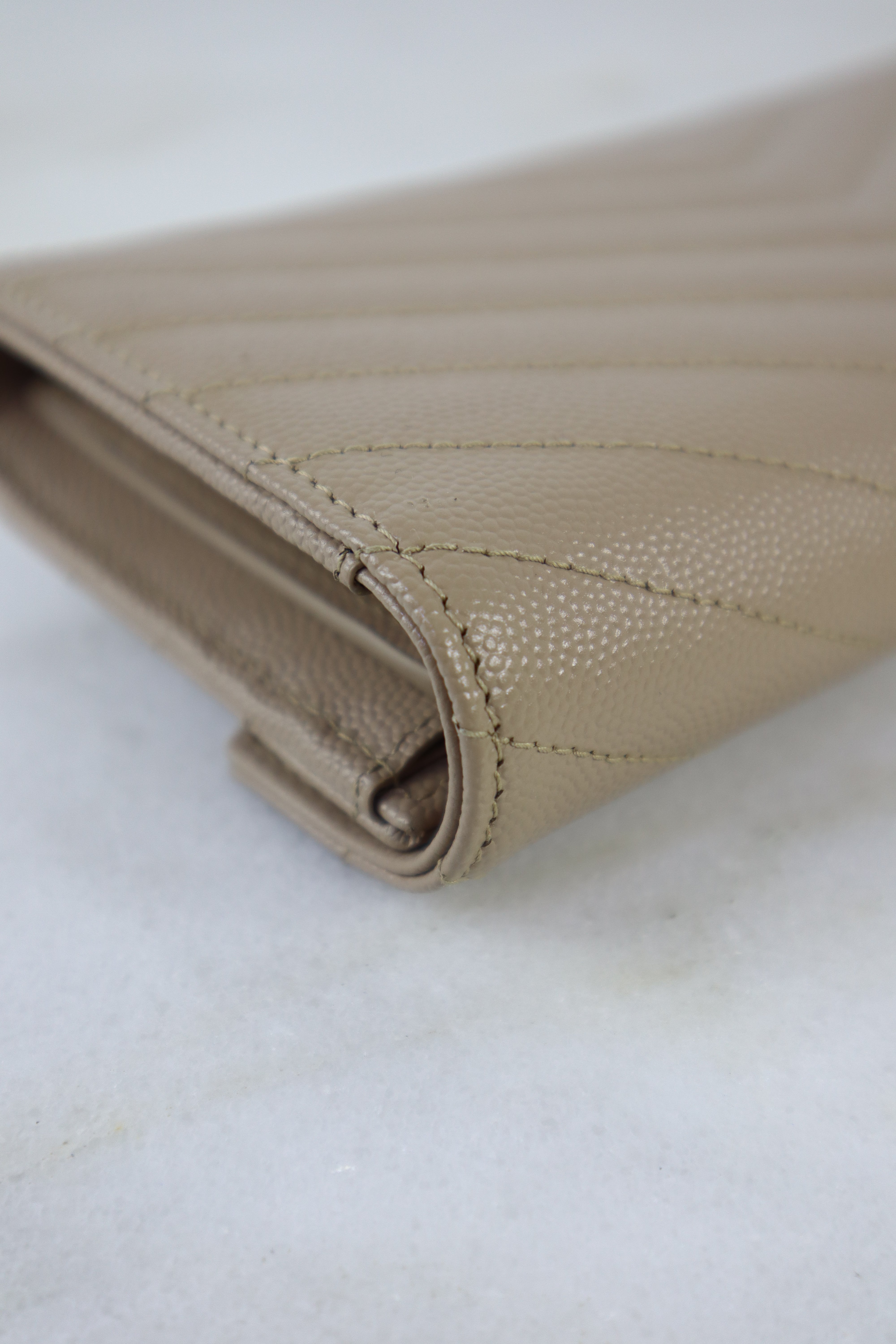 YSL Beige Cassandra Long Wallet