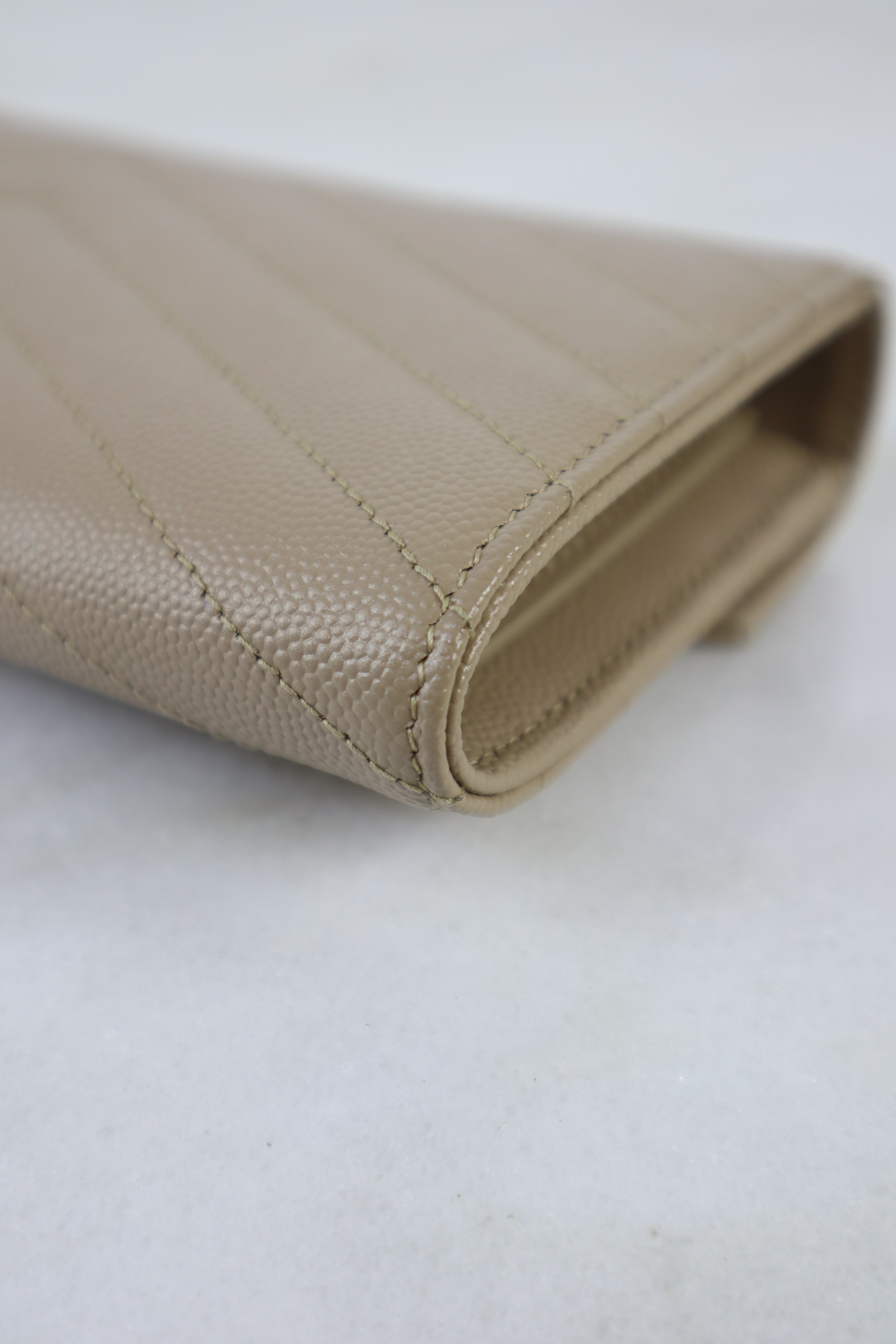 YSL Beige Cassandra Long Wallet