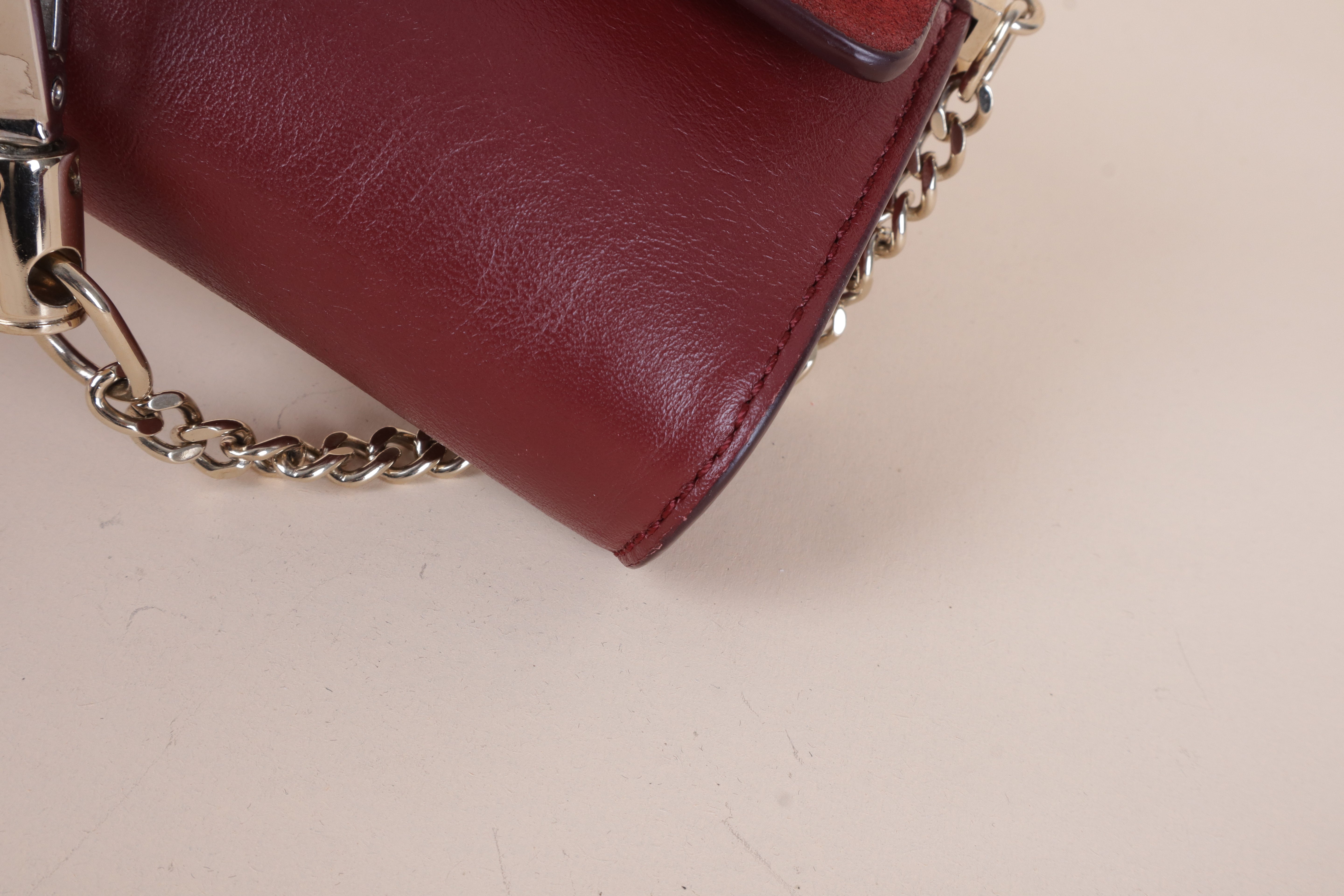 Chloe Burgandy mini Faye Crossbody Bag