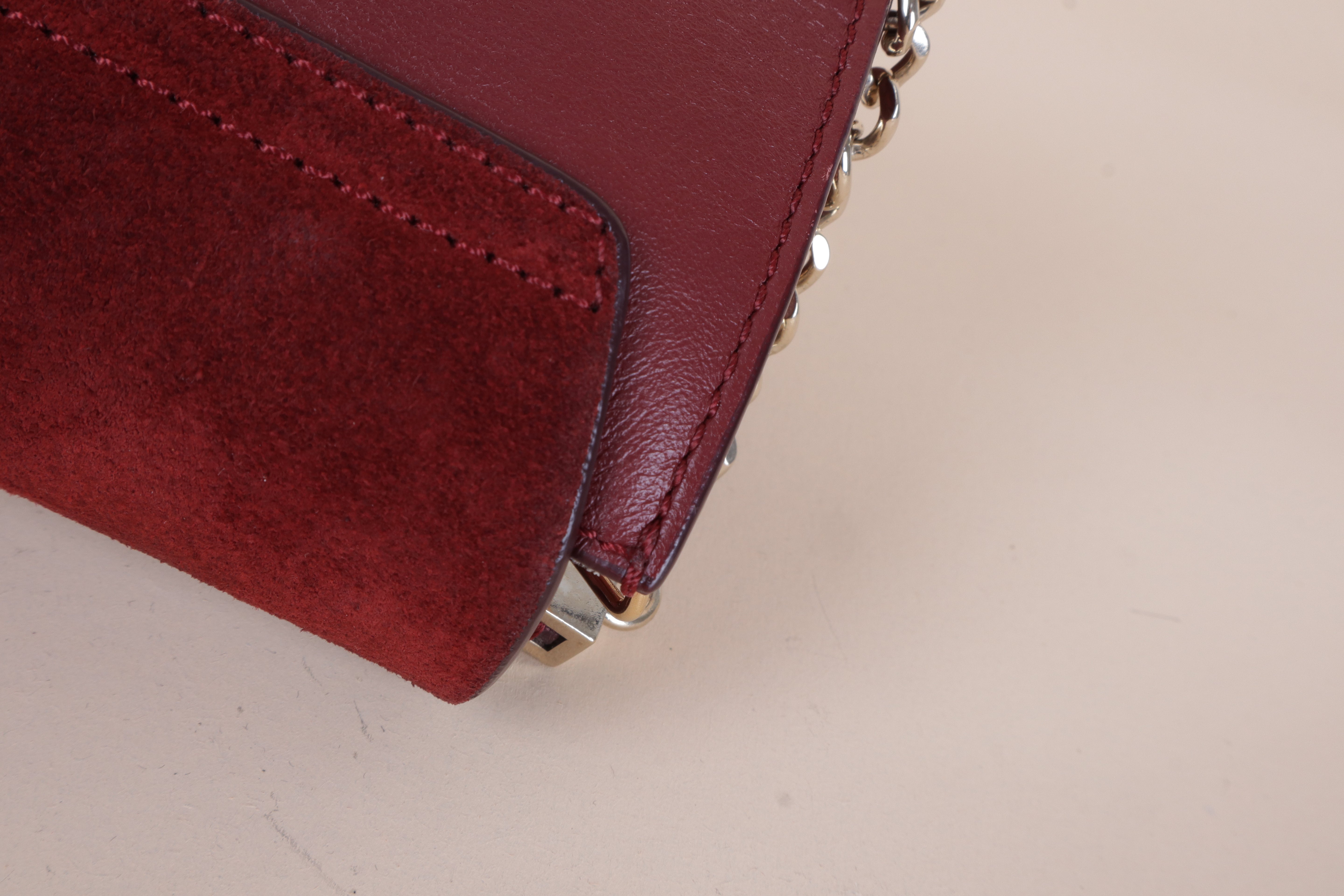 Chloe Burgandy mini Faye Crossbody Bag