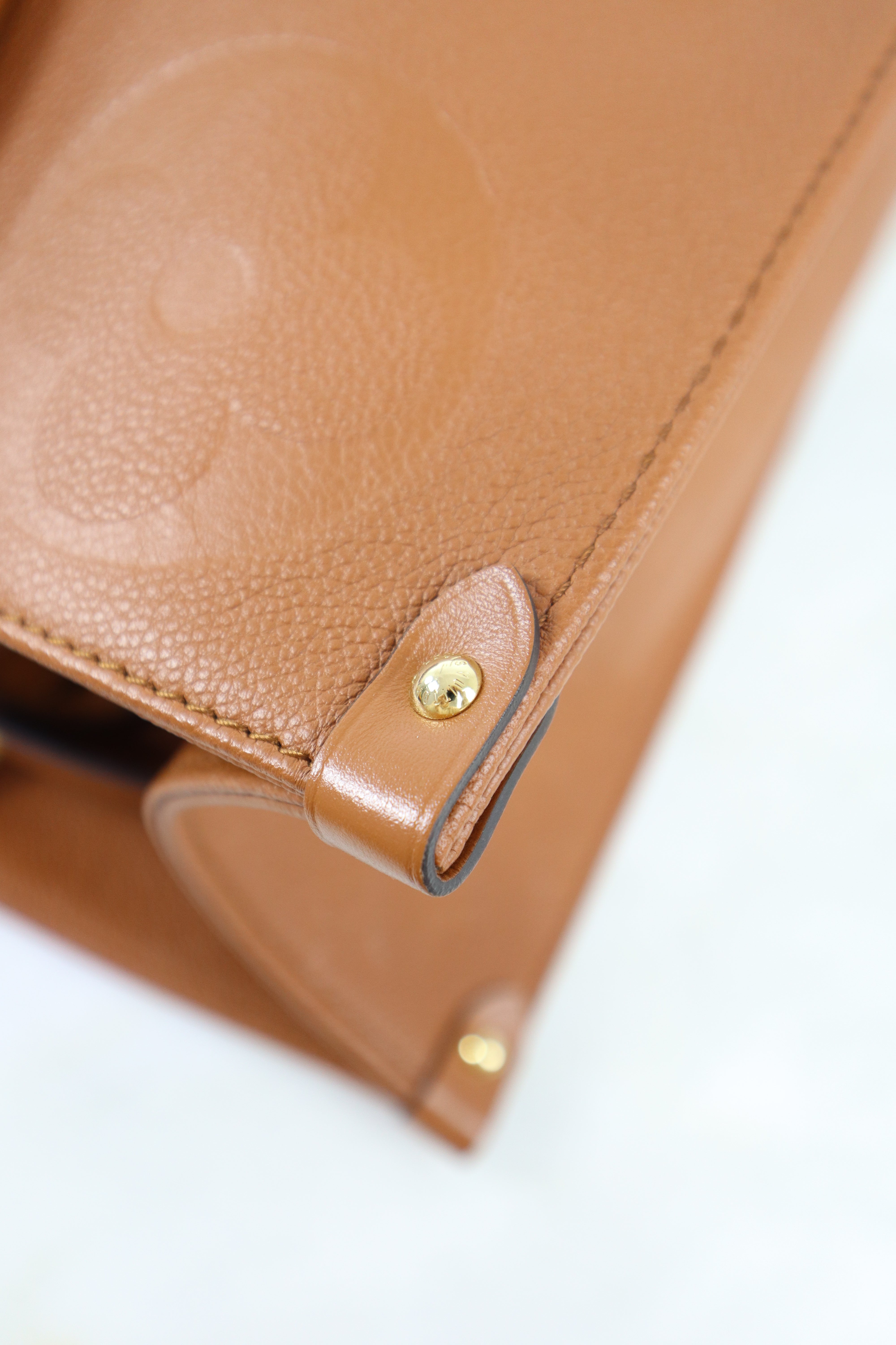 Louis Vuitton Camel Onthego Empreinte GM Bag