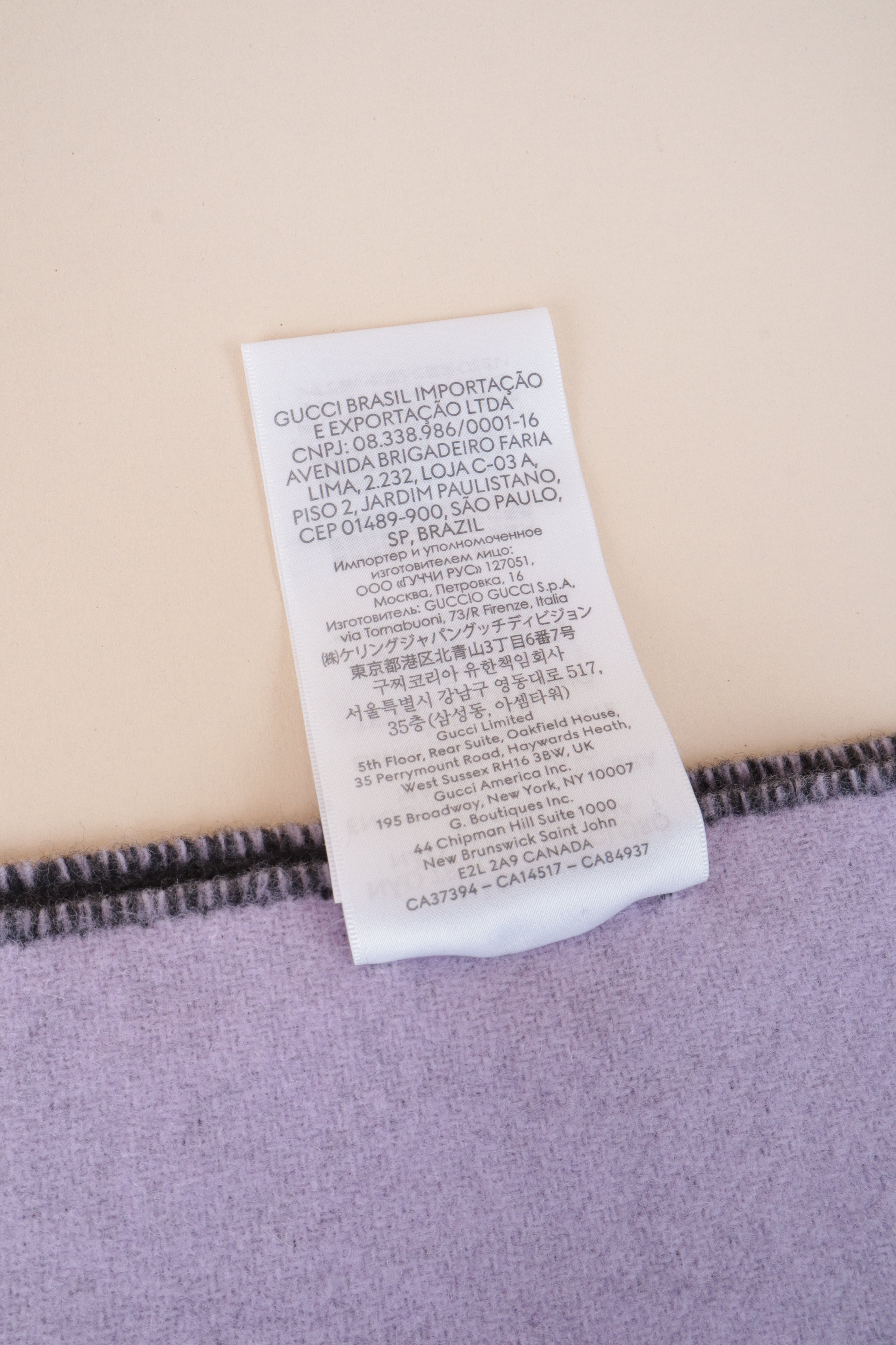 gucci wool cashmere scarf grey& purple