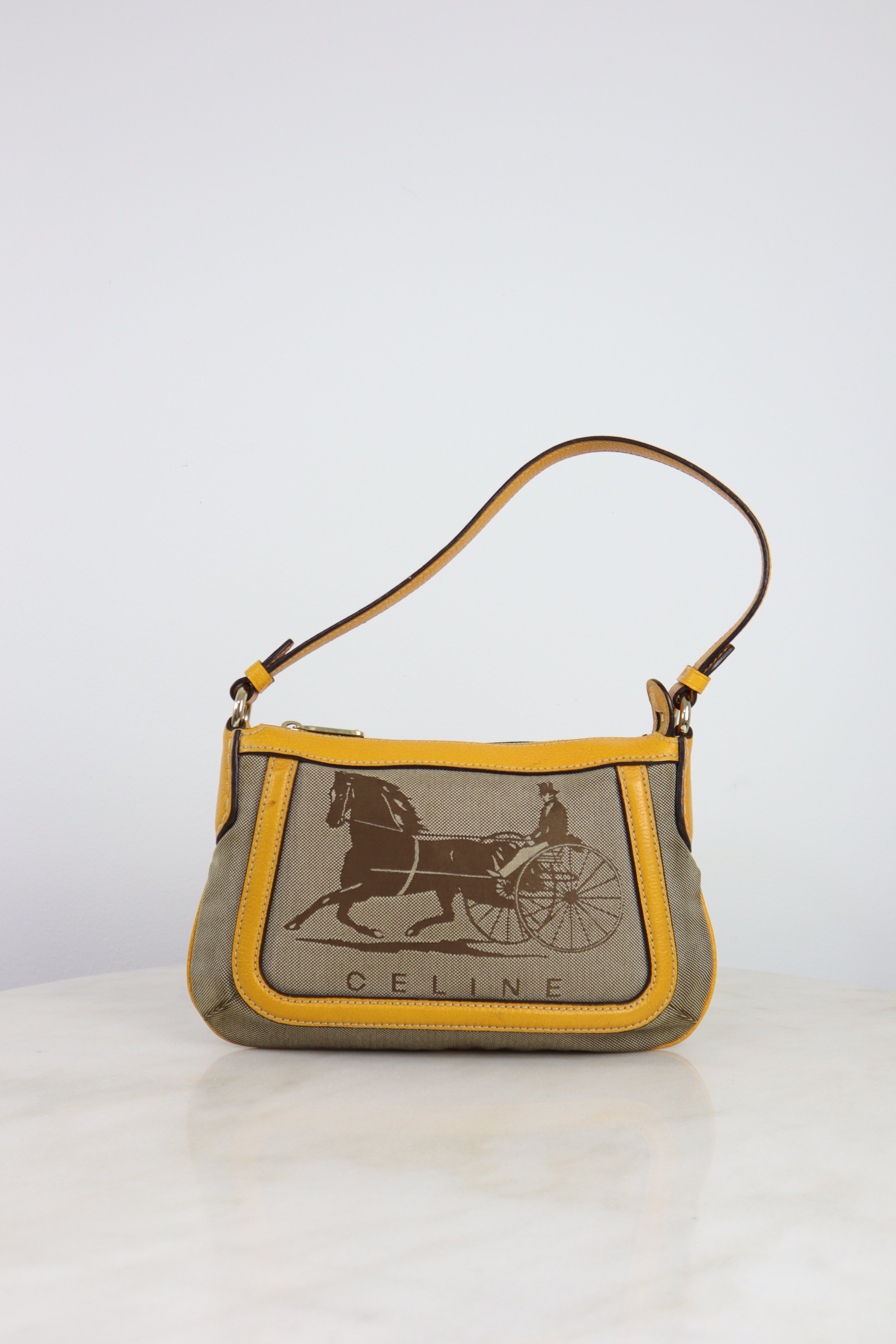 Celine Bicolor Celine Logo Shoulder Bag