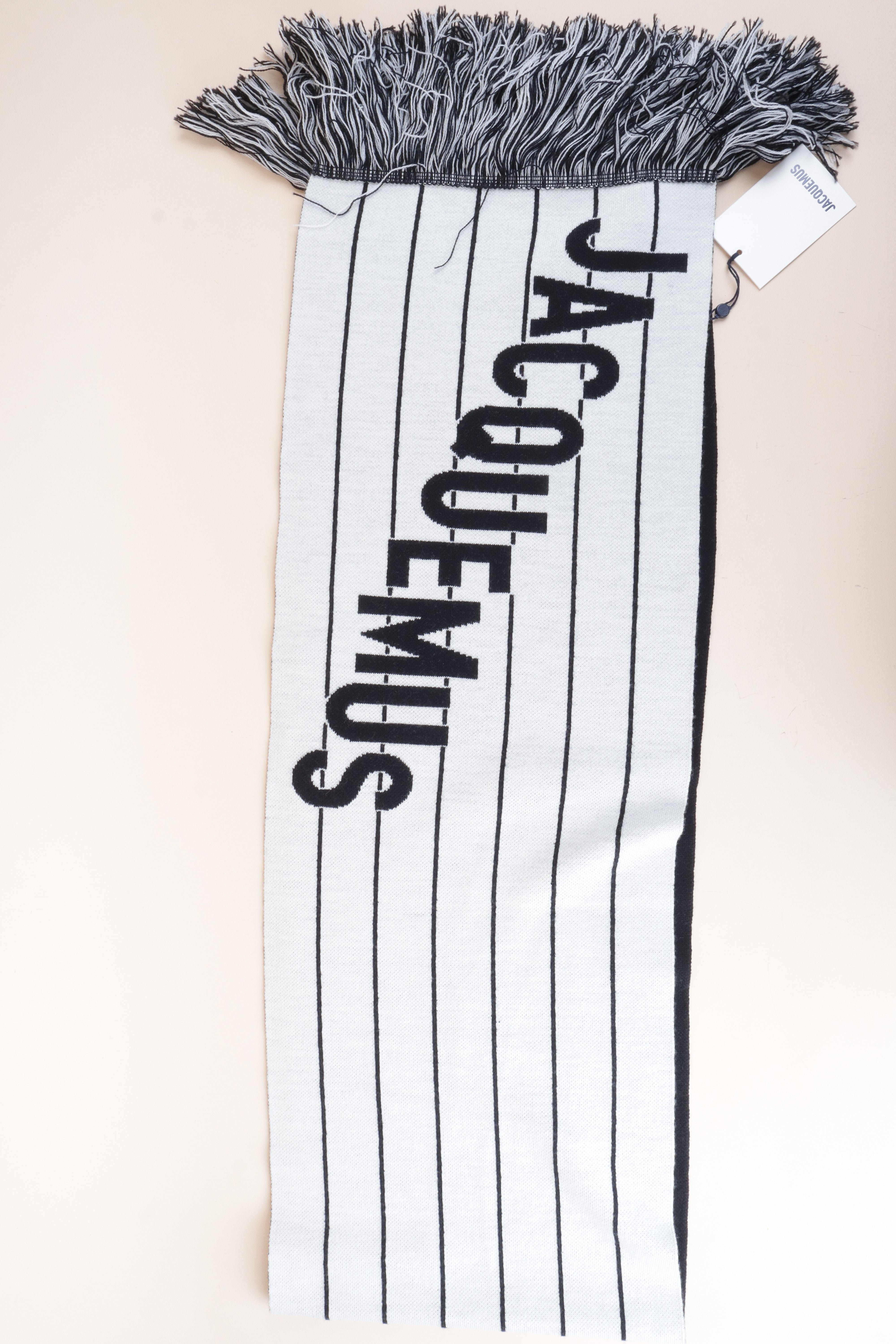 Jacquems the Liga black & white wool scarf