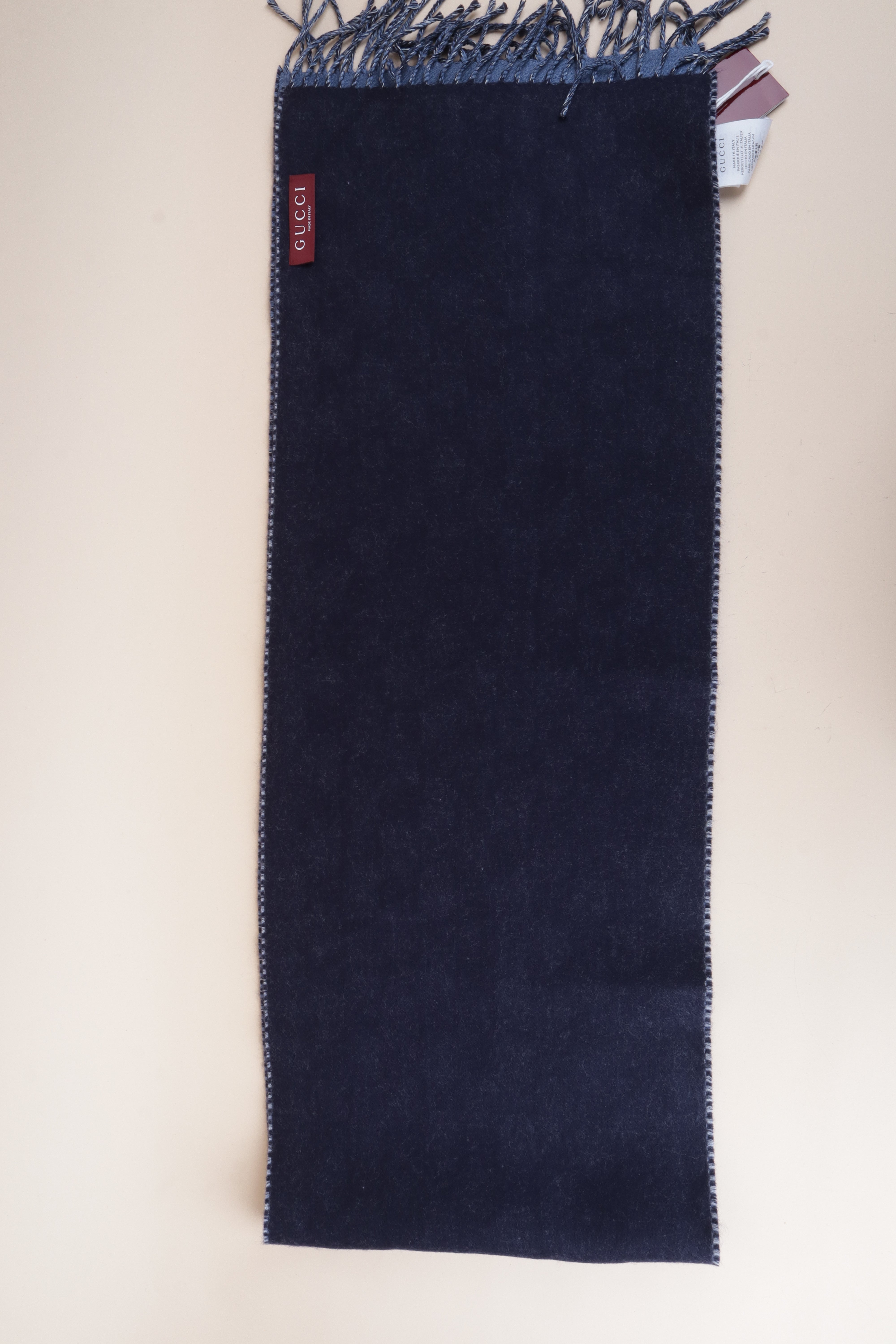 Gucci Blue GG Wool Last Shadow Double Face Scarf