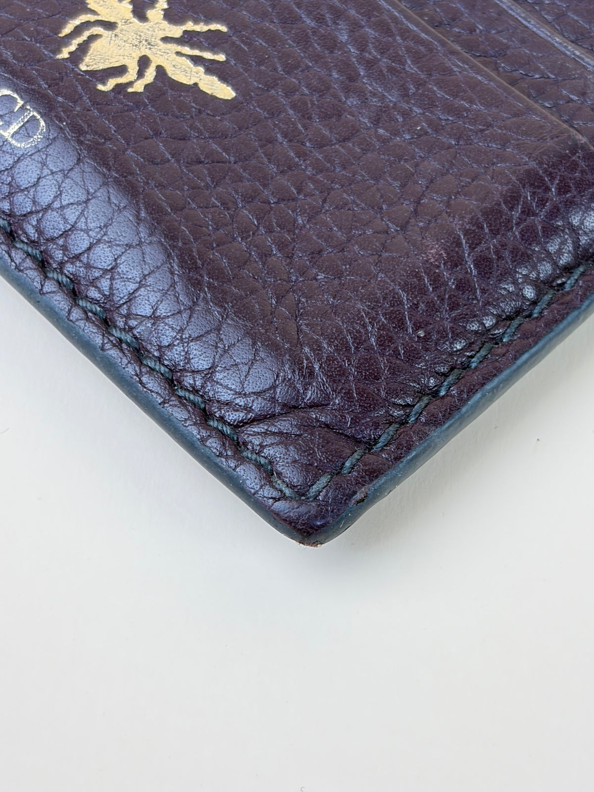 Dior Burgundy leather zip card holder