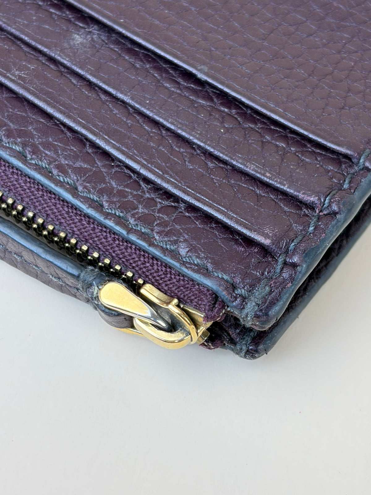 Dior Burgundy leather zip card holder