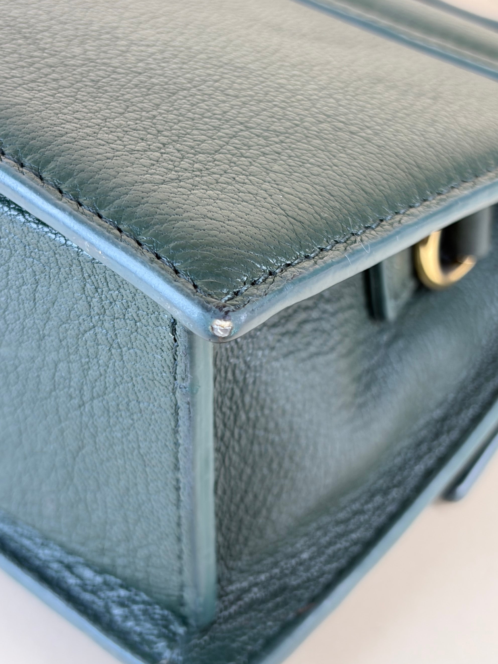Jacquemus Dark Green soft grained leather the knot Chiquita coiled hand bag