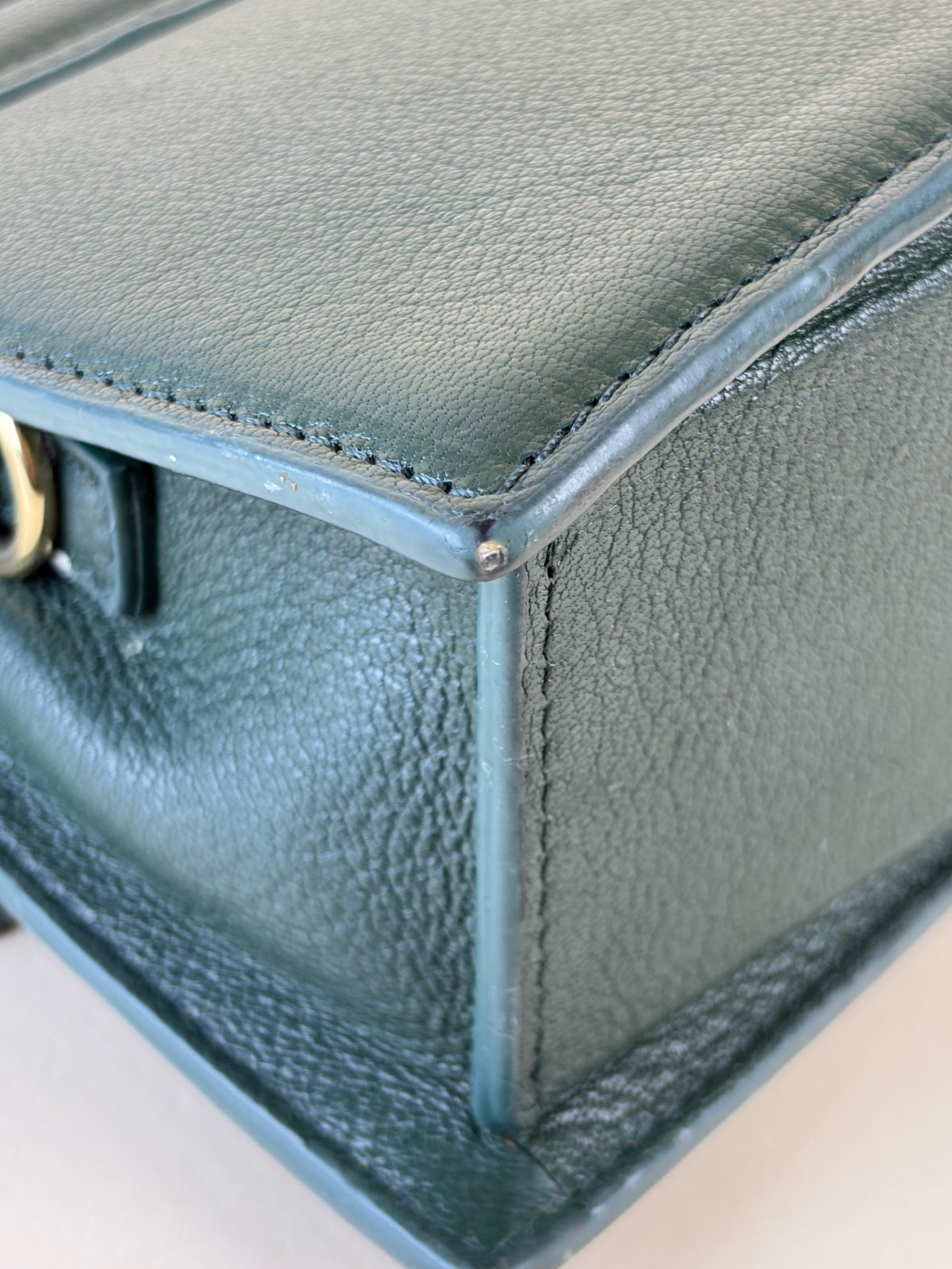 Jacquemus Dark Green soft grained leather the knot Chiquita coiled hand bag