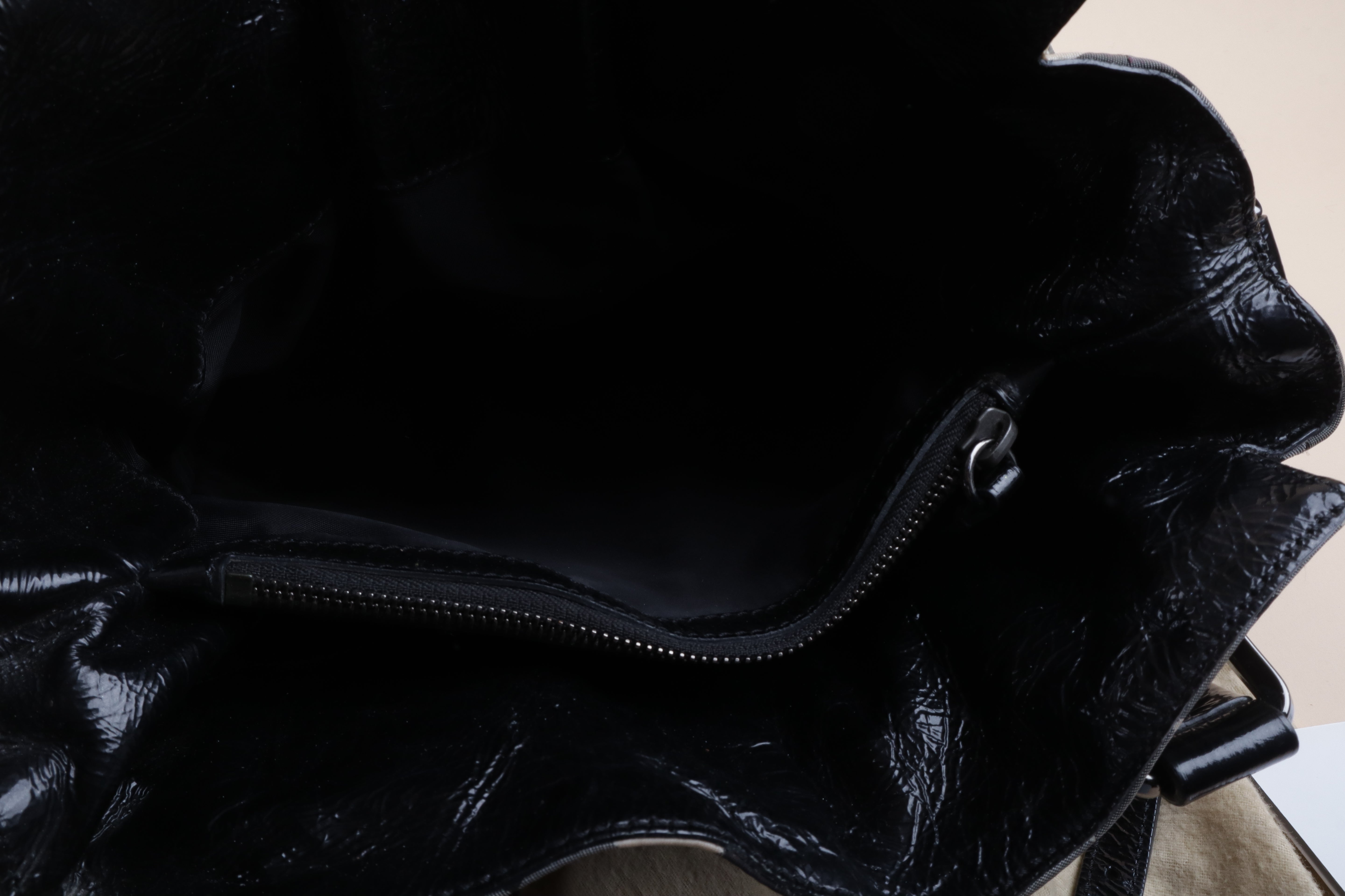 Burberry Bicolor Beat Check Nylon Shoulder Bag with Strap