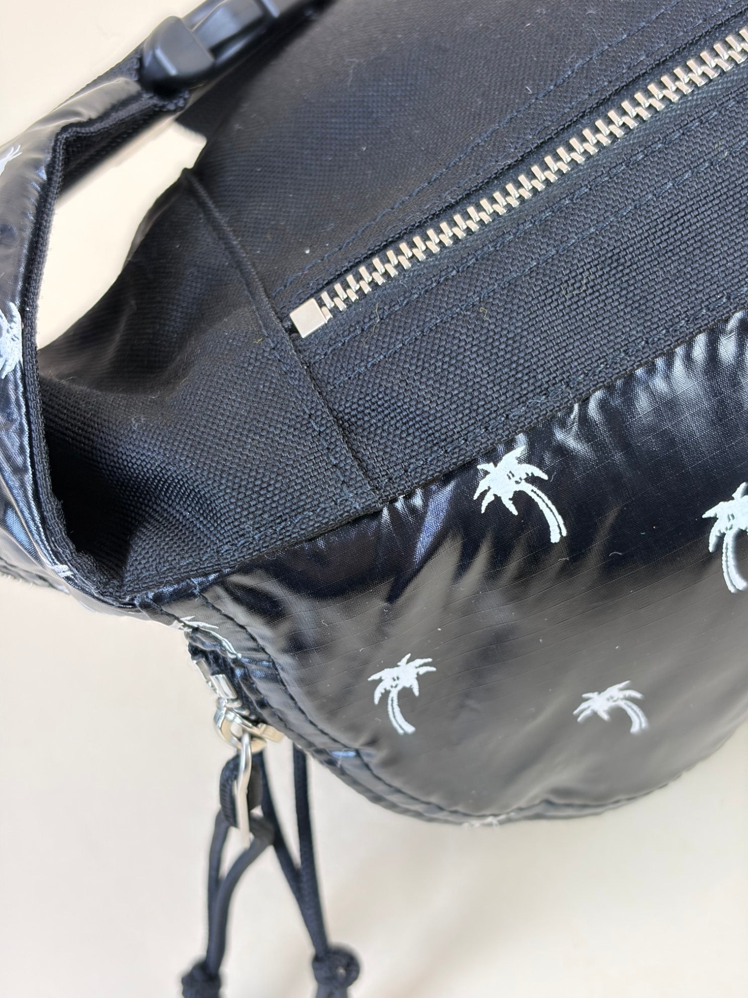 YSL printed nylon palm nuxx black/white belt bag