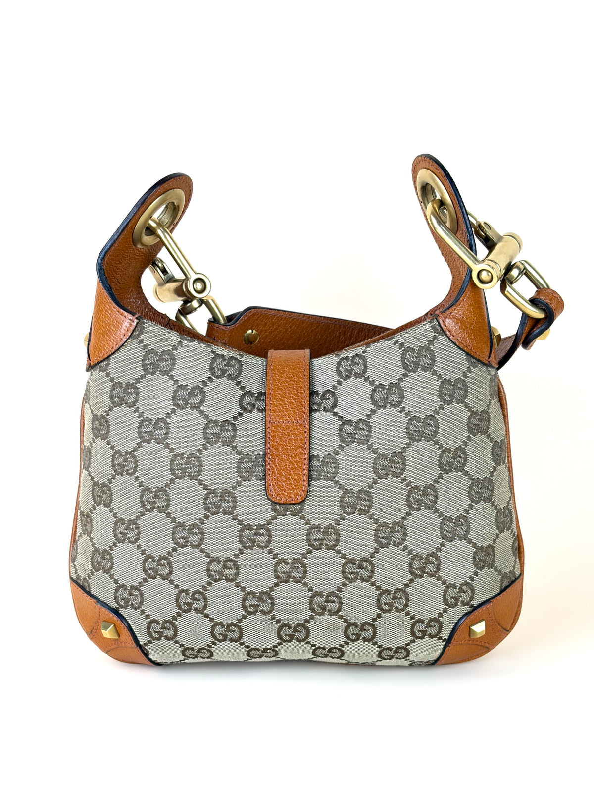 Gucci monogram mini piston lock Jackie o hobo orange