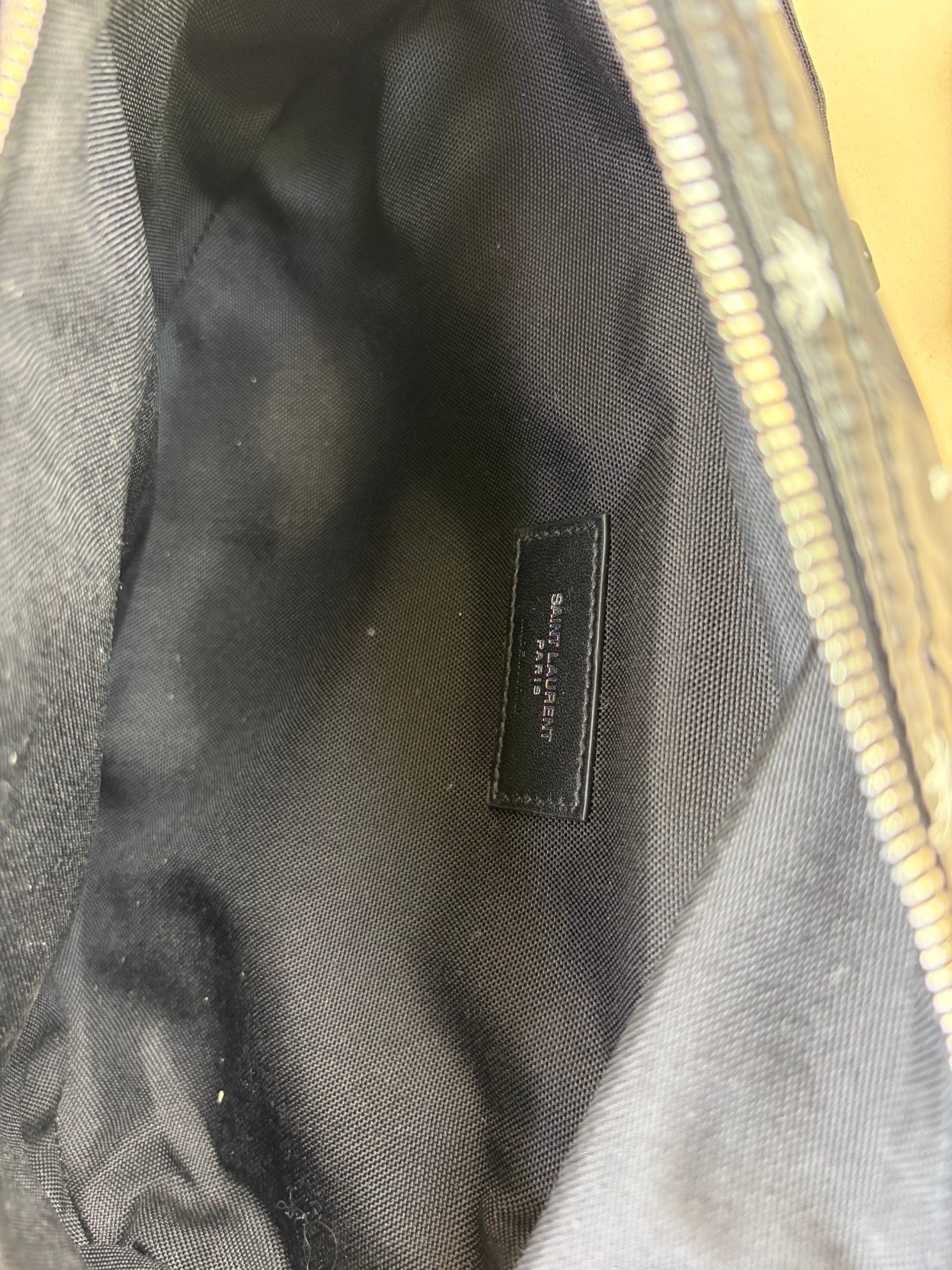 YSL printed nylon palm nuxx black/white belt bag