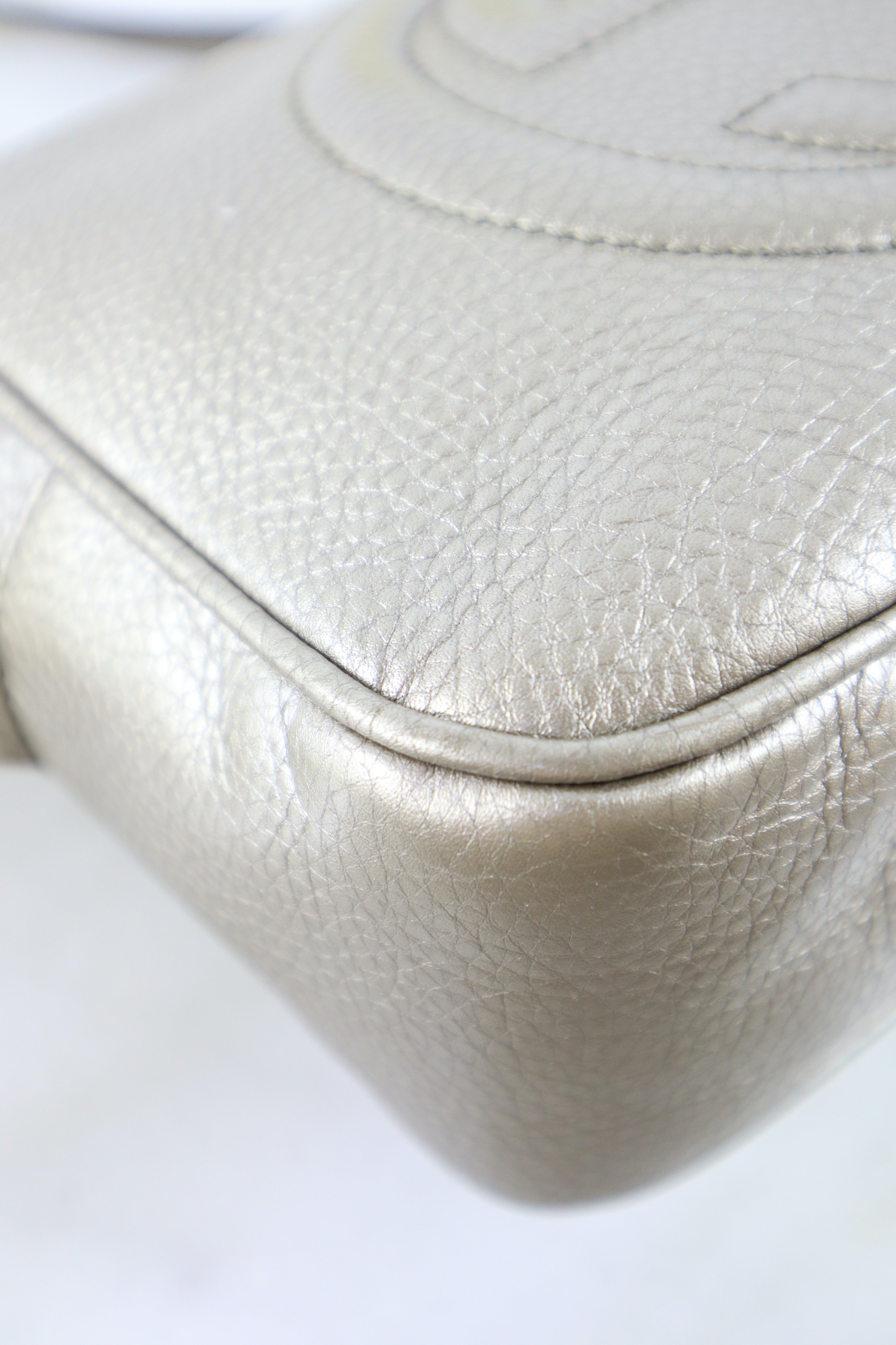 Gucci Metallic Gold Soho Camera Crossbody Bag