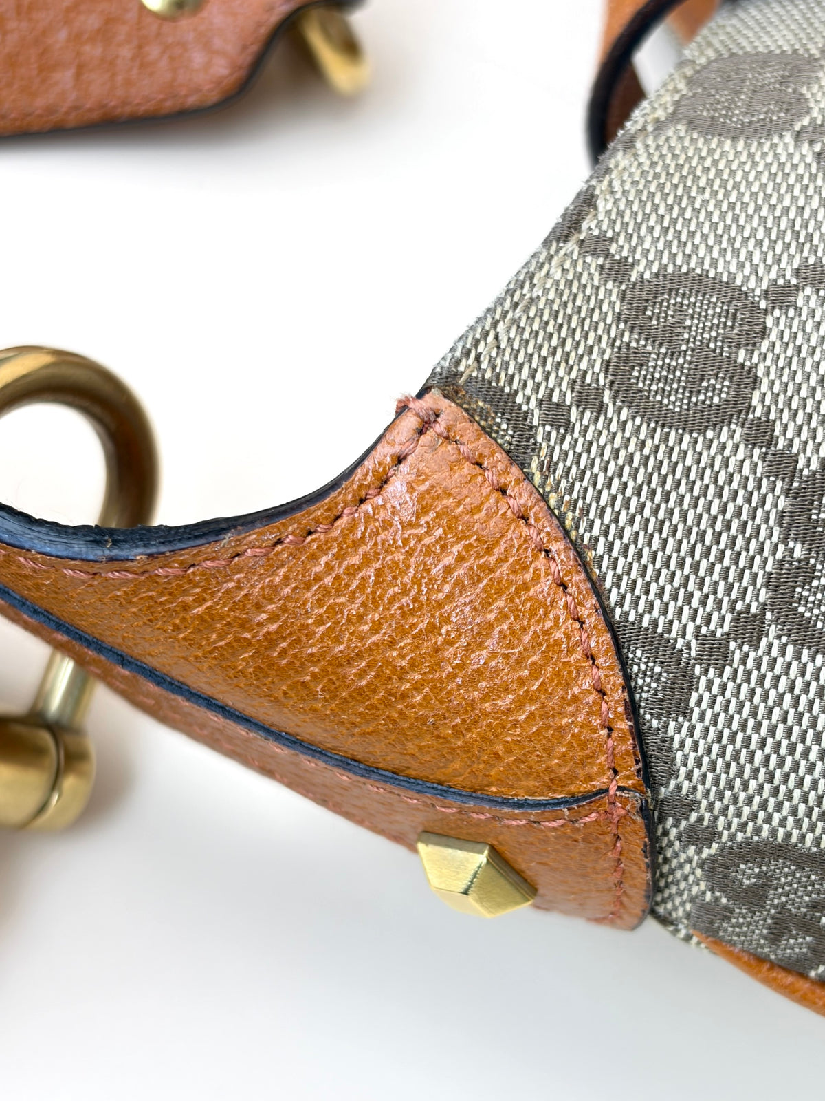 Gucci monogram mini piston lock Jackie o hobo orange