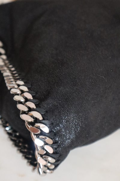 Stella Mccartney Black Falabella 3 Chains Foldover Tote Bag-handbag-Stella Mccartney-The Closet Egypt
