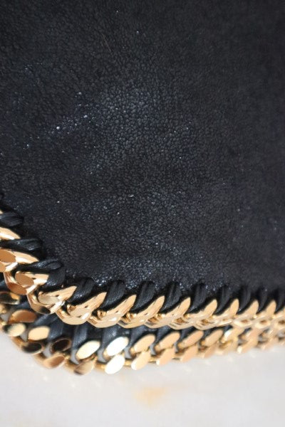Stella Mccartney Black Falabella 3 Chains Foldover Tote Bag-handbag-Stella Mccartney-The Closet Egypt