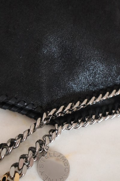 Stella Mccartney Black Falabella 3 Chains Foldover Tote Bag-handbag-Stella Mccartney-The Closet Egypt