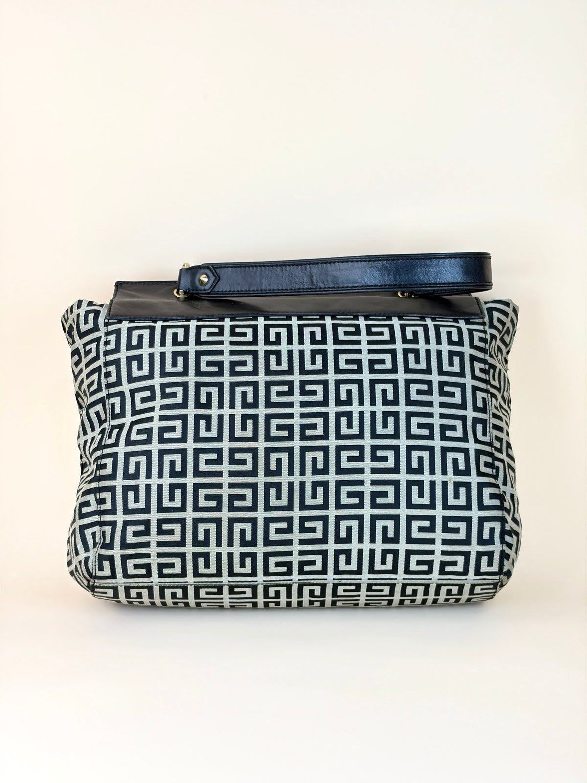 Givenchy black/white signature canvas and leather flap top